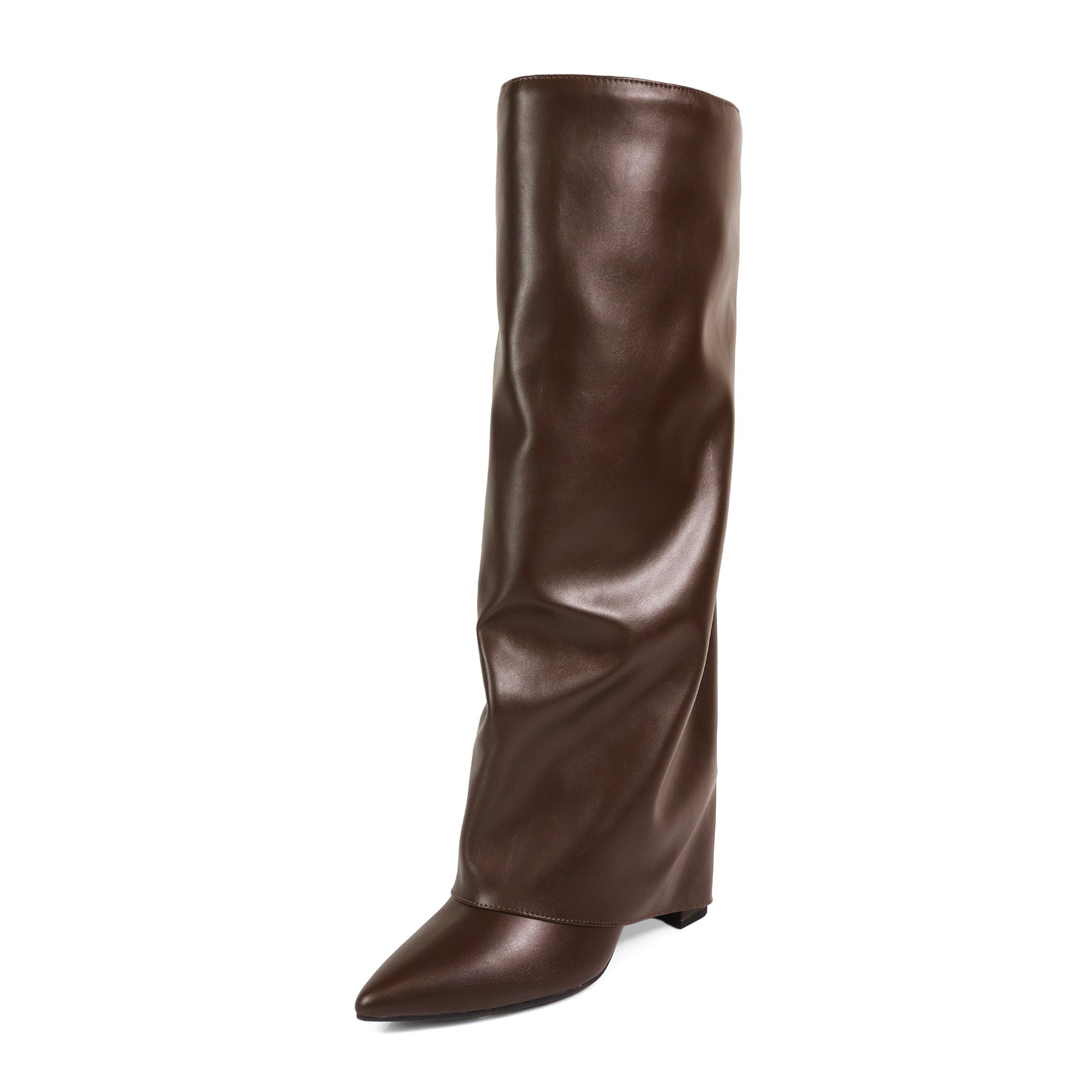 SHAFT-1 KNEE HIGH CHUNCKY HEEL CHOCOLATE