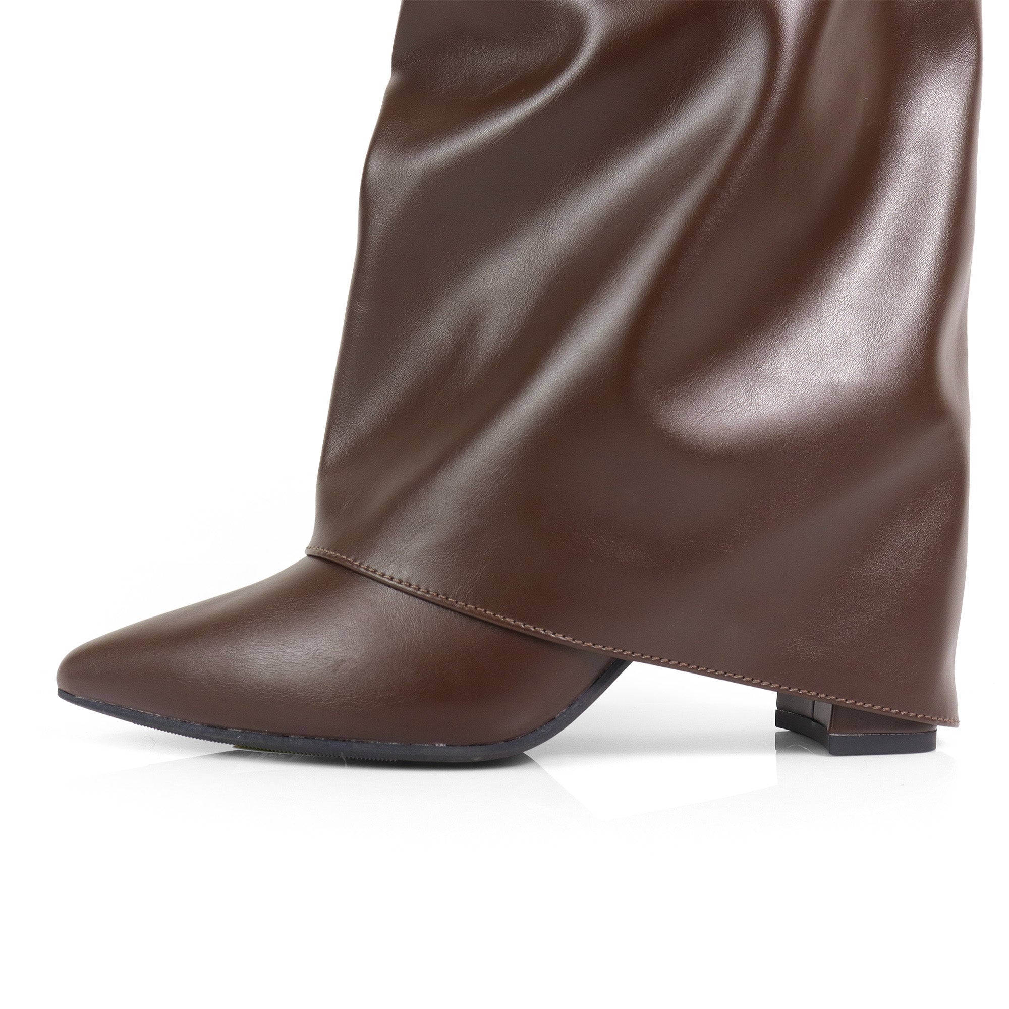 SHAFT-1 KNEE HIGH CHUNCKY HEEL CHOCOLATE