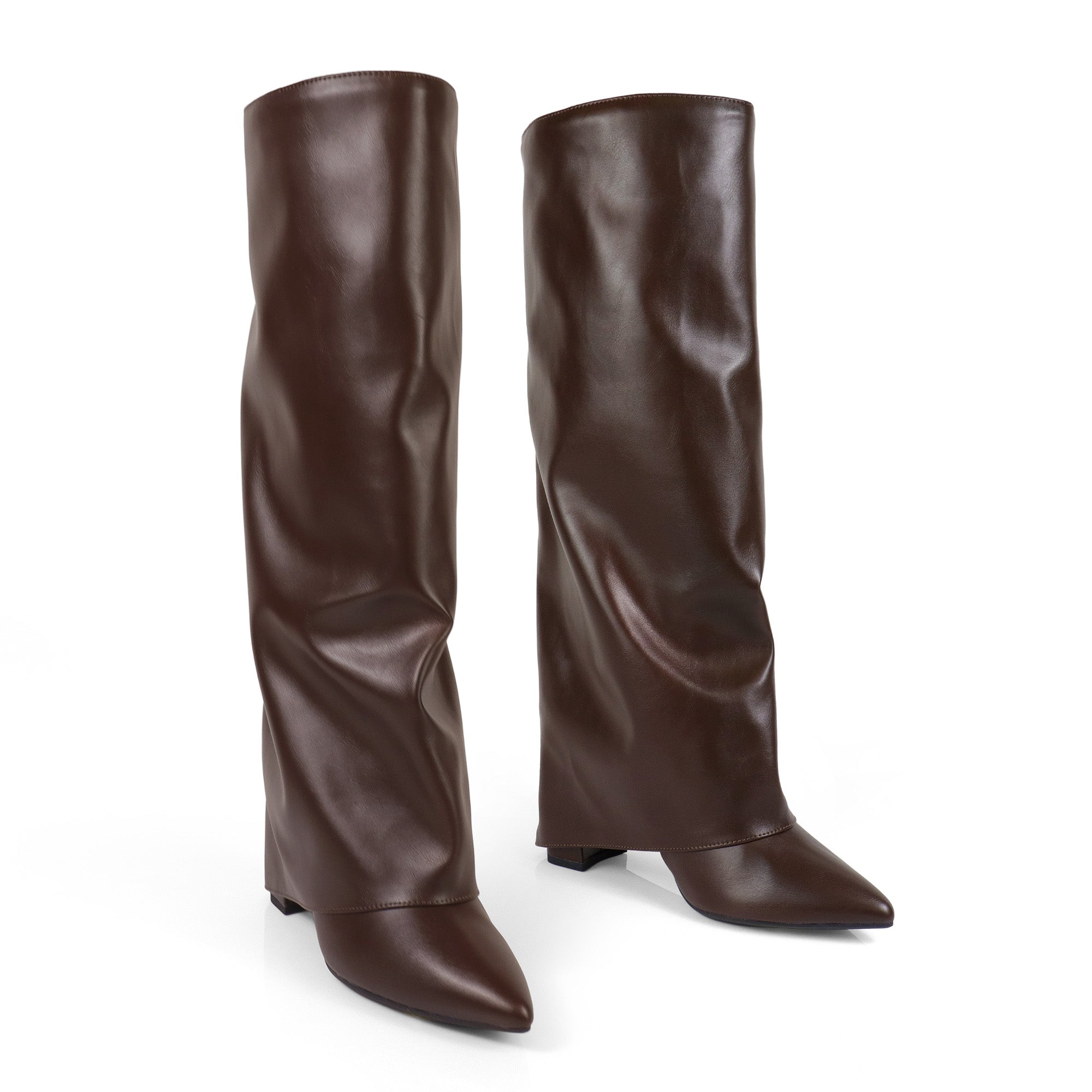 SHAFT-1 KNEE HIGH CHUNCKY HEEL CHOCOLATE