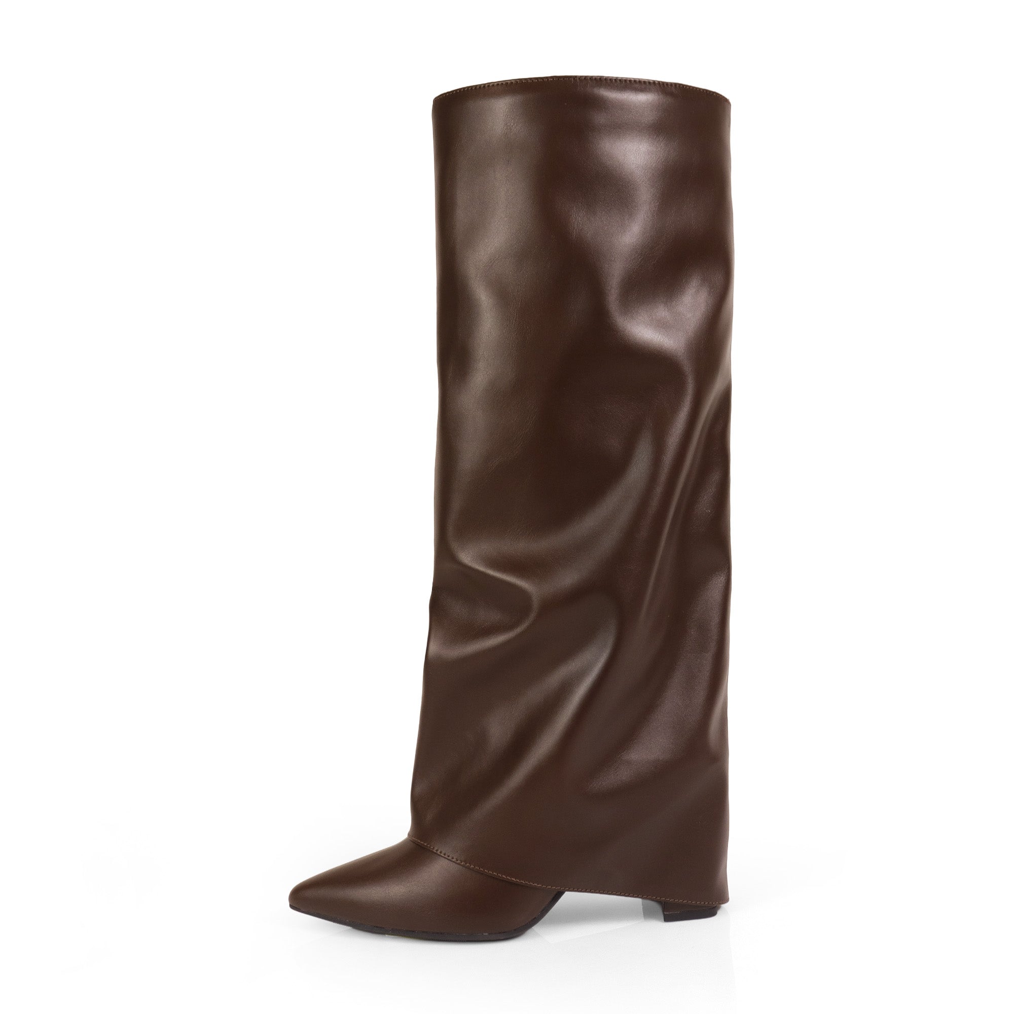SHAFT-1 KNEE HIGH CHUNCKY HEEL CHOCOLATE