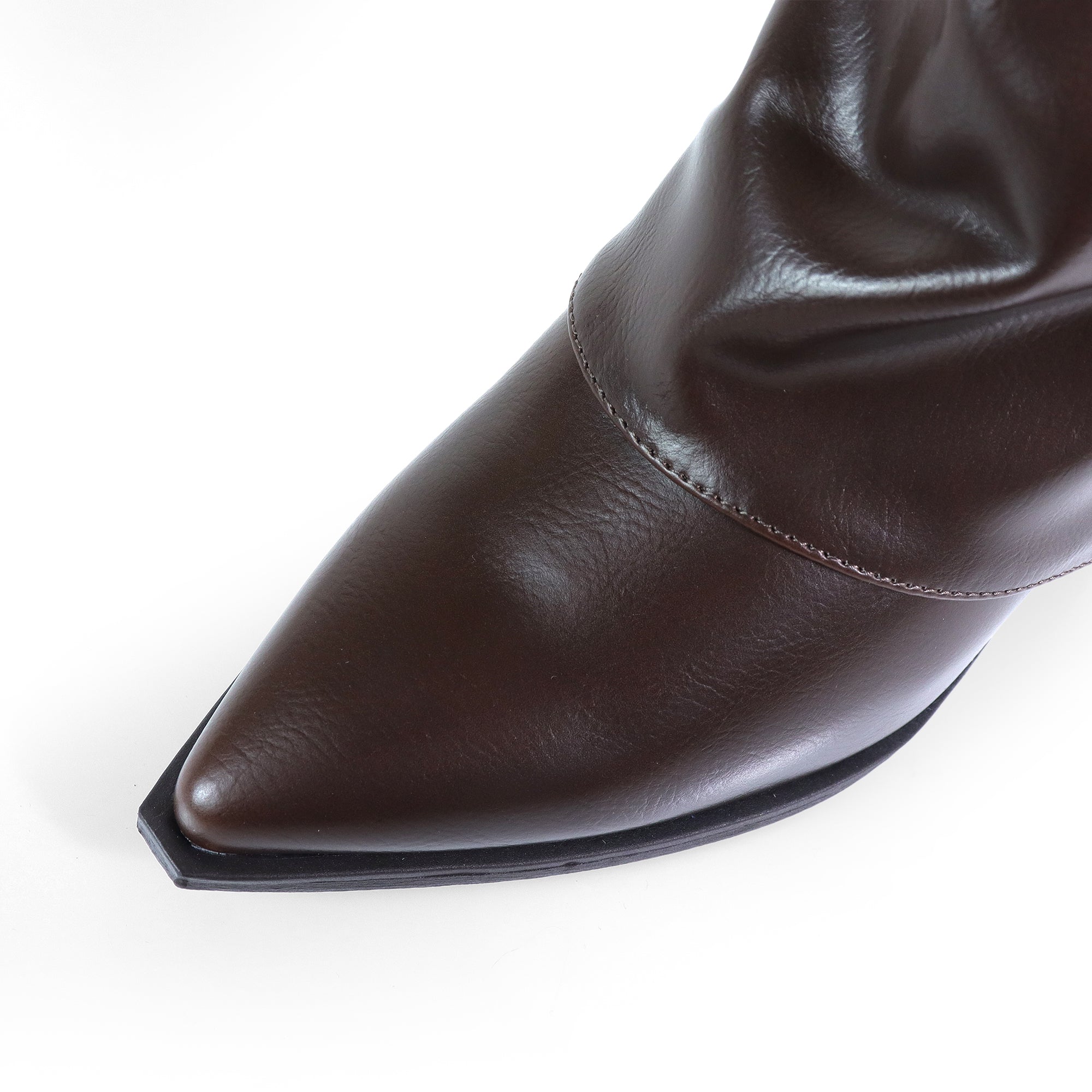 SHEILA-1  BELT BUCKLE FOLD BOOTIE BROWN
