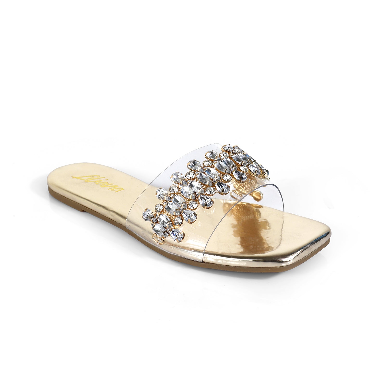 SHINEE-124 RHINESTONE SLIDE GOLD