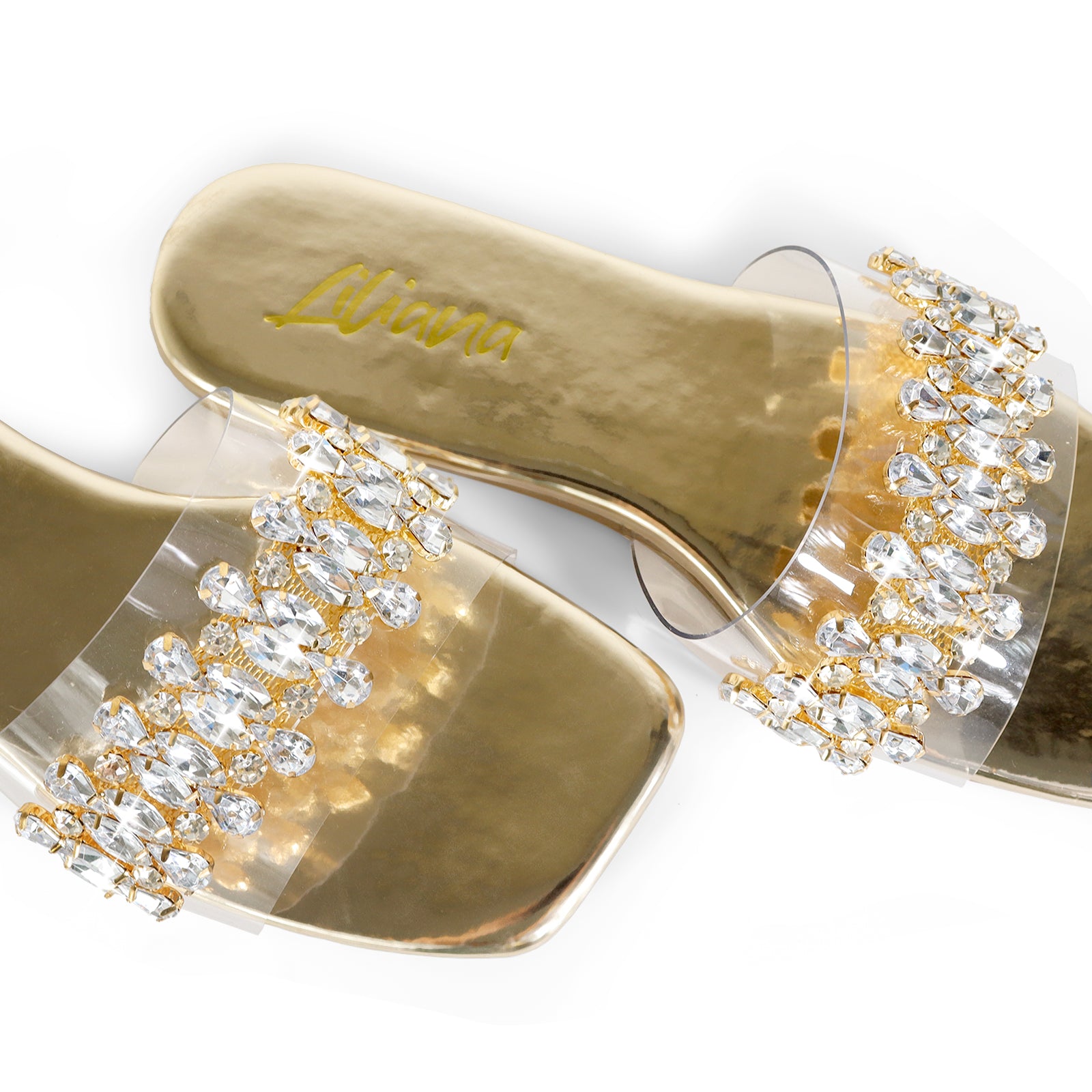 SHINEE-124 RHINESTONE SLIDE GOLD