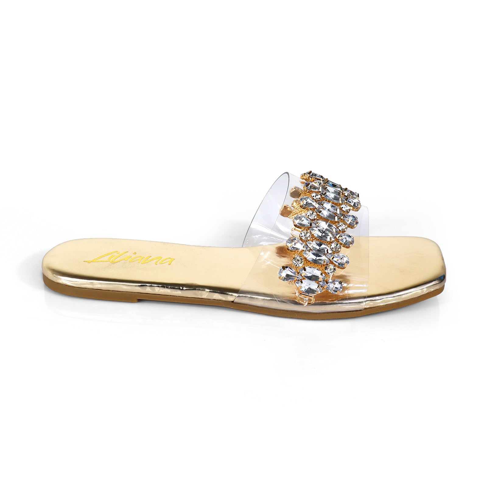 SHINEE-124 RHINESTONE SLIDE GOLD