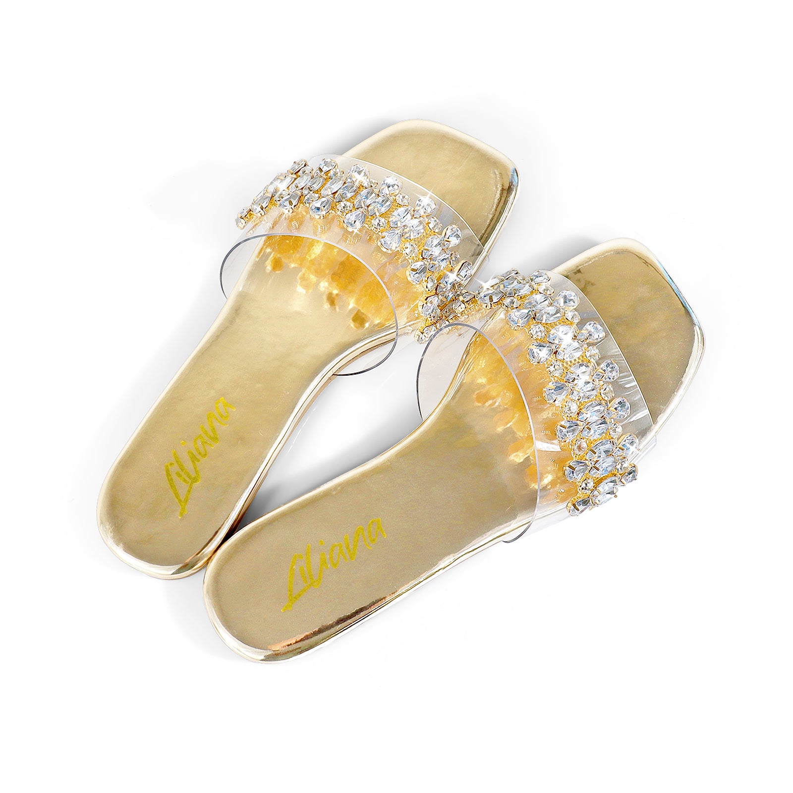 SHINEE-124 RHINESTONE SLIDE GOLD