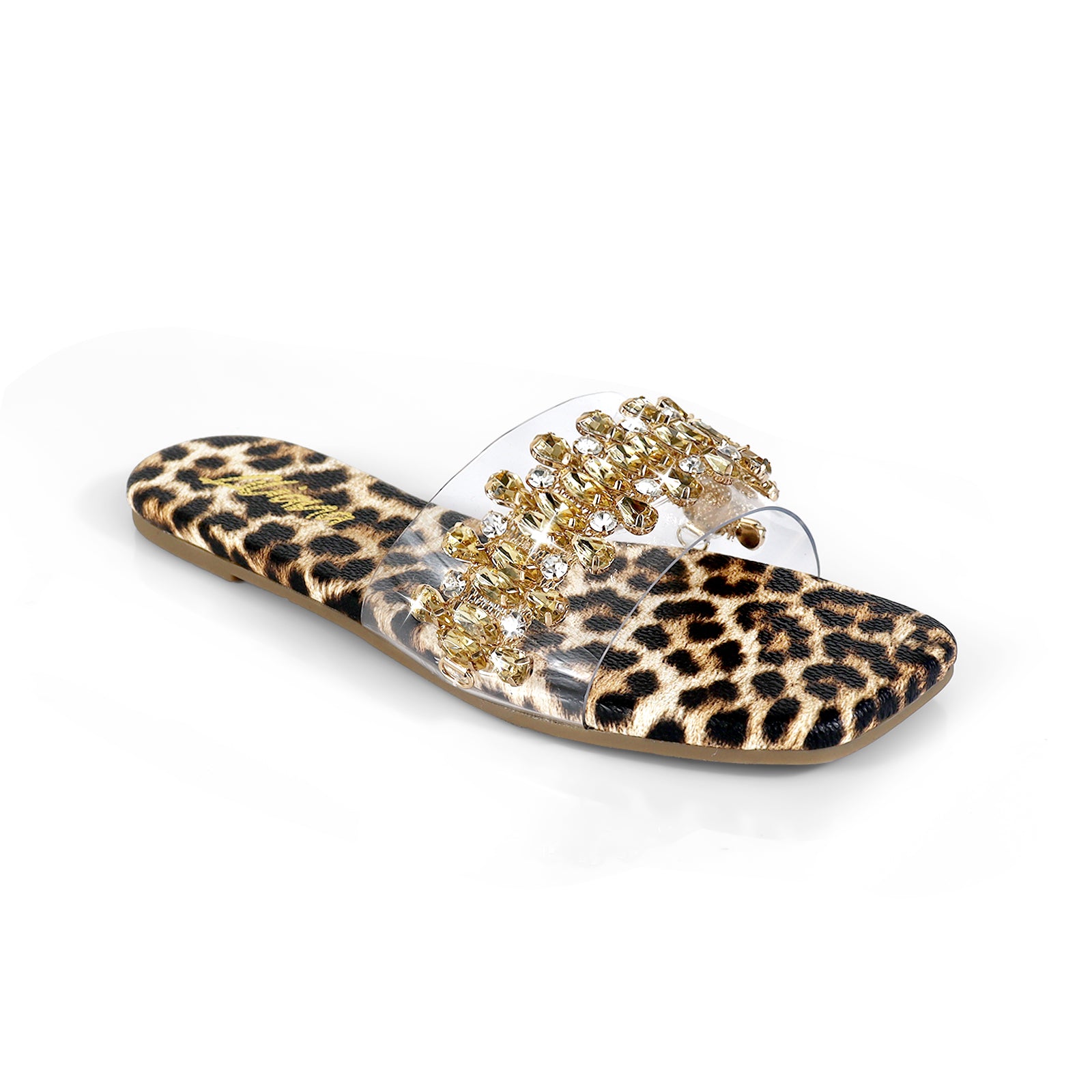SHINEE-124 RHINESTONE SLIDE LEOPARD