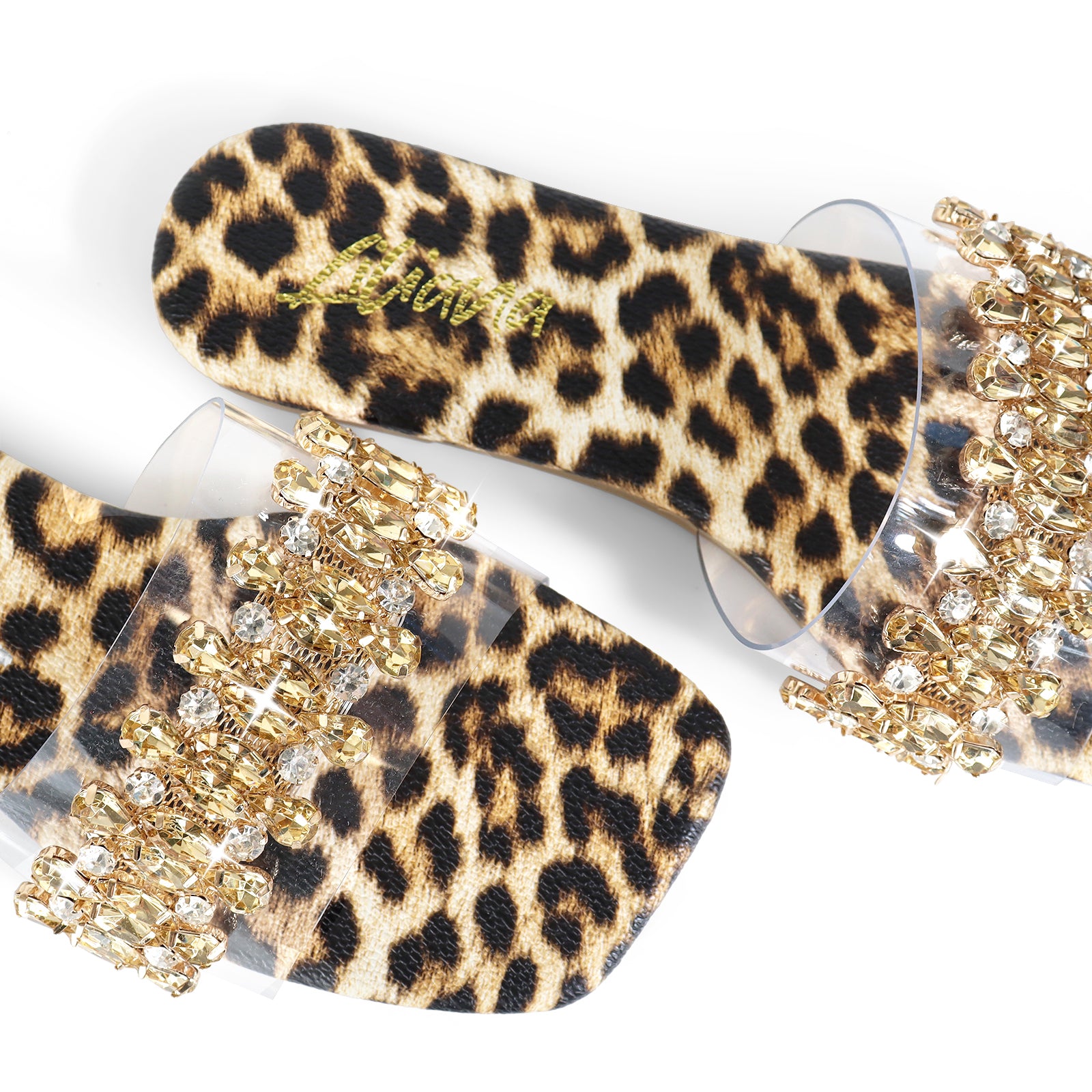 SHINEE-124 RHINESTONE SLIDE LEOPARD