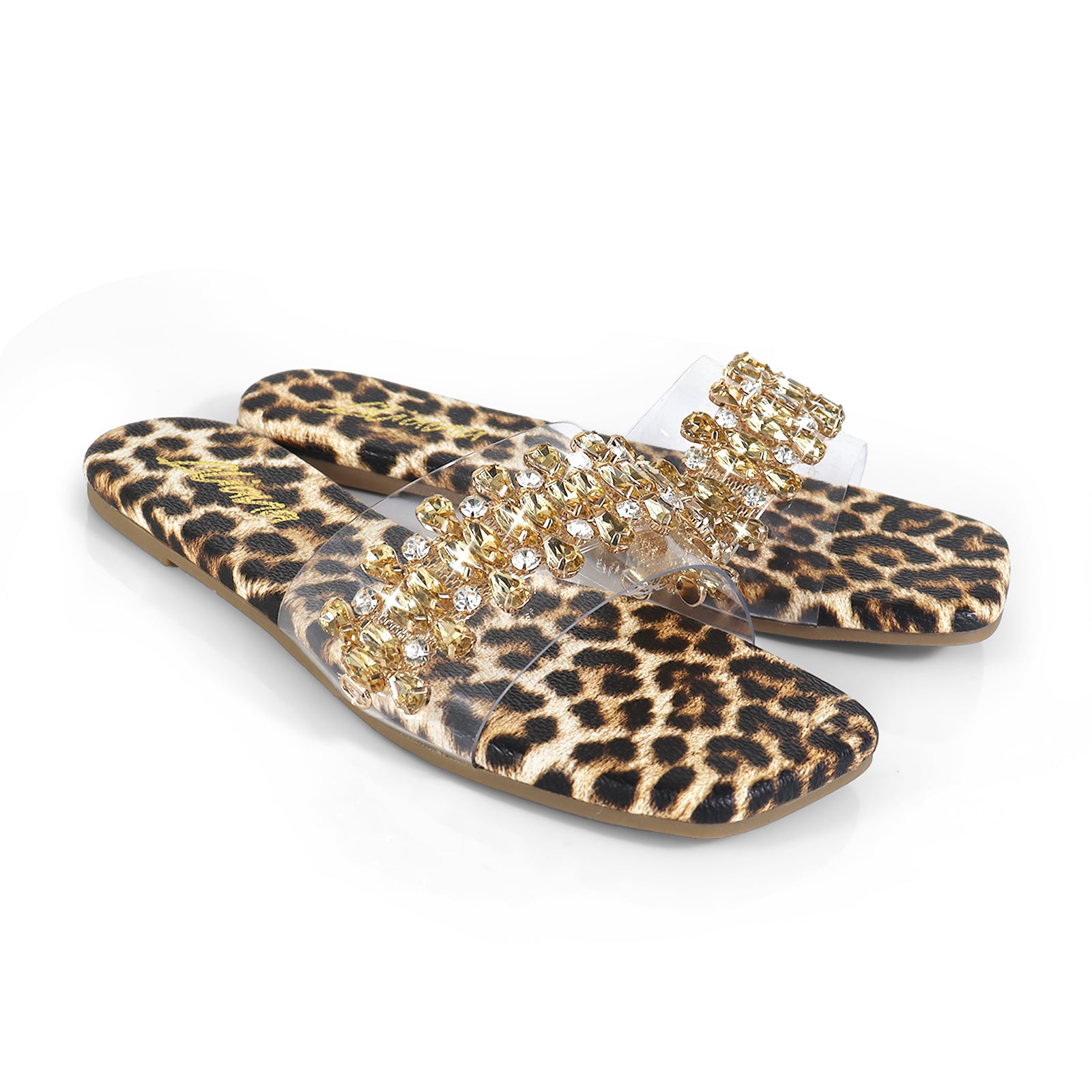 SHINEE-124 RHINESTONE SLIDE LEOPARD