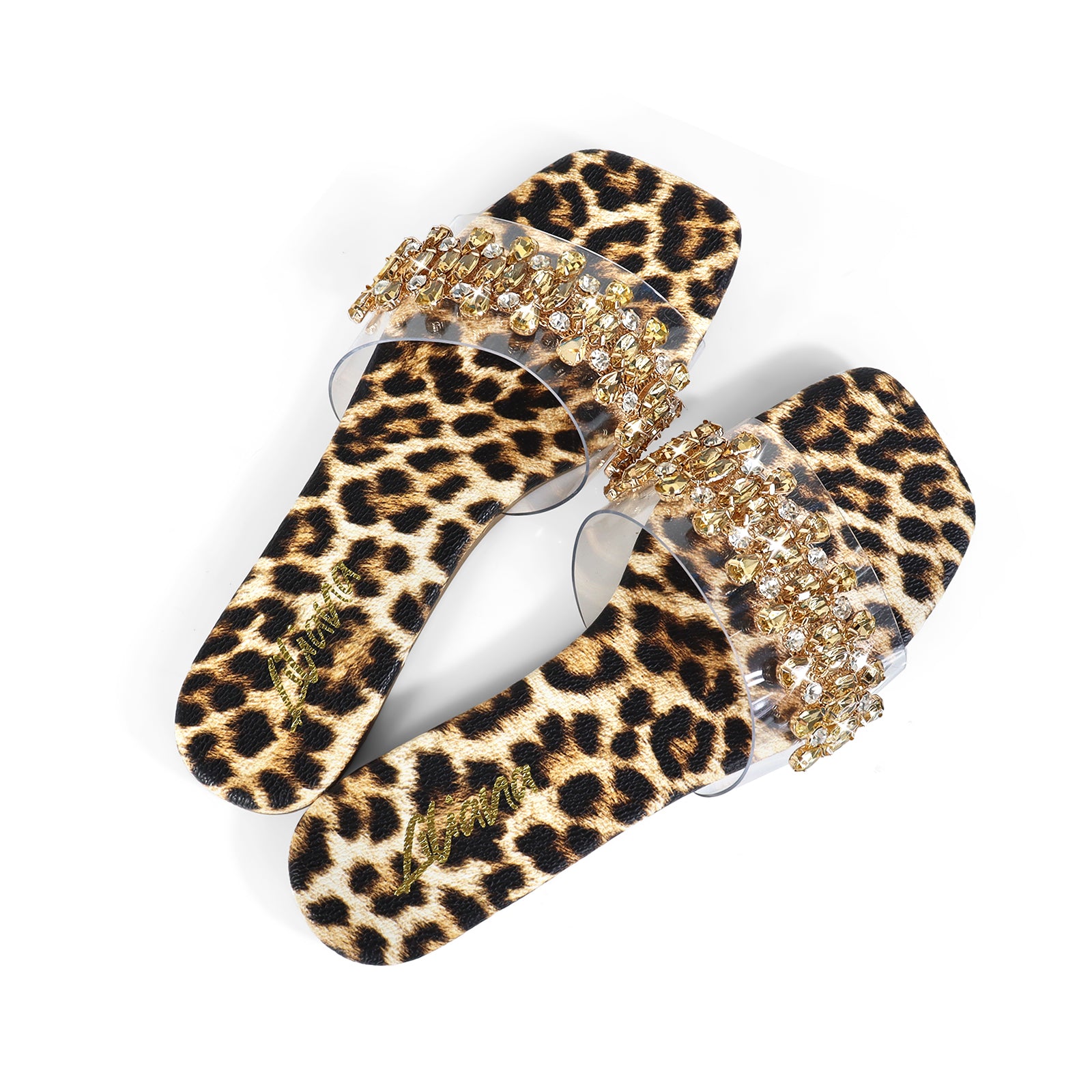 SHINEE-124 RHINESTONE SLIDE LEOPARD