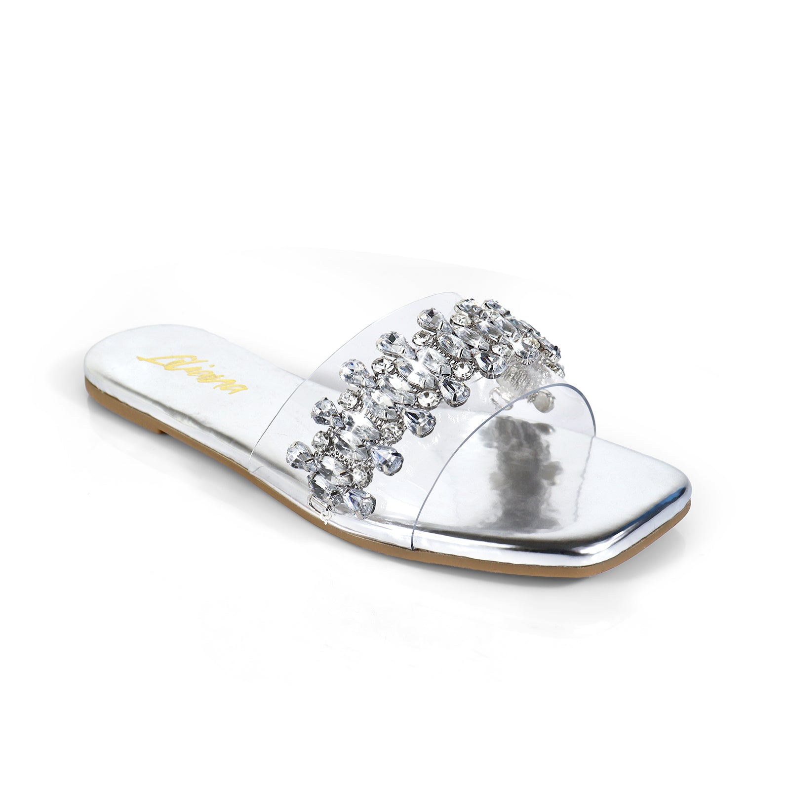SHINEE-124 RHINESTONE SLIDE SILVER