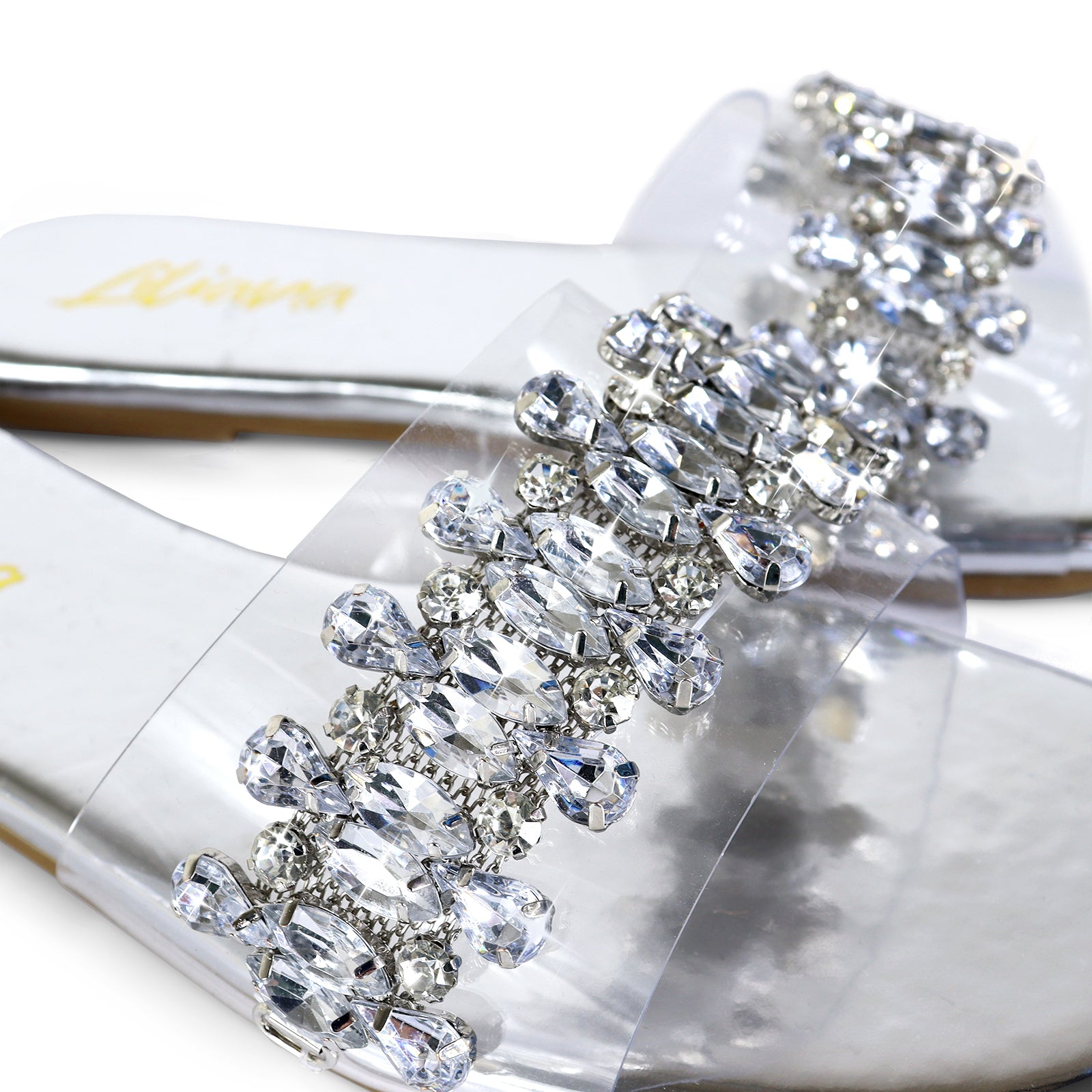 SHINEE-124 RHINESTONE SLIDE SILVER