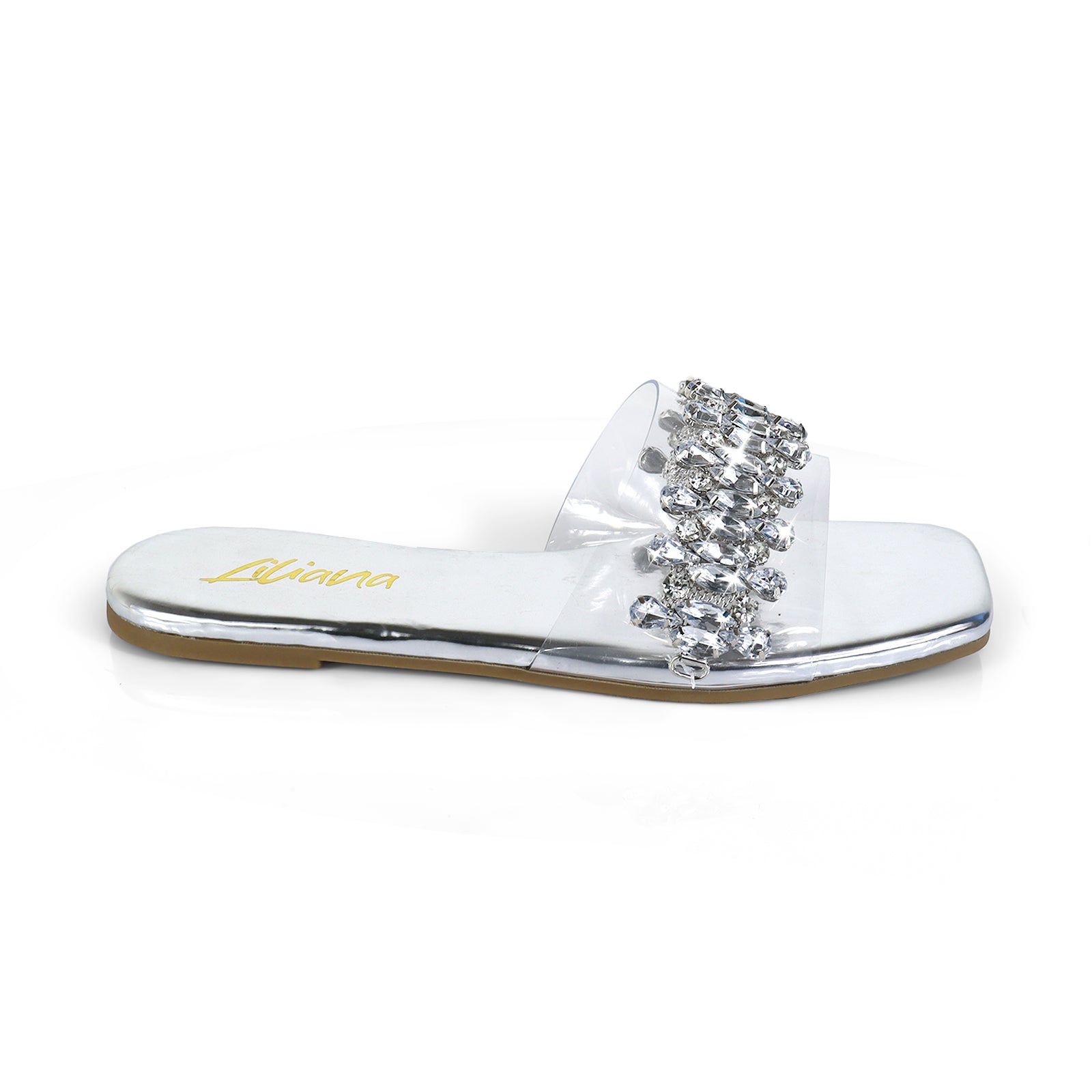 SHINEE-124 RHINESTONE SLIDE SILVER