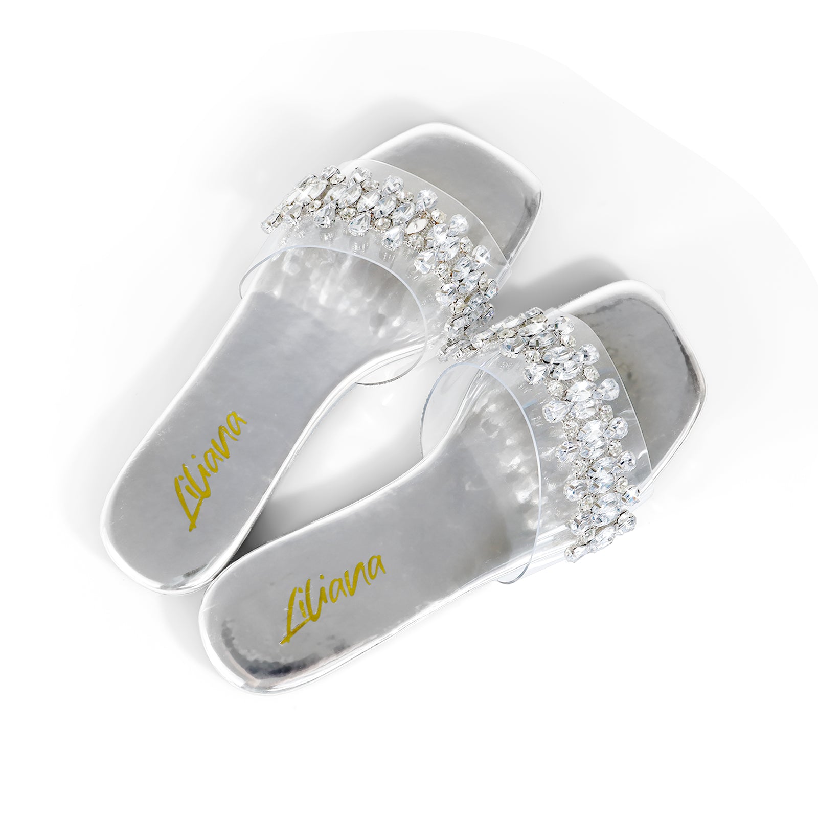 SHINEE-124 RHINESTONE SLIDE SILVER