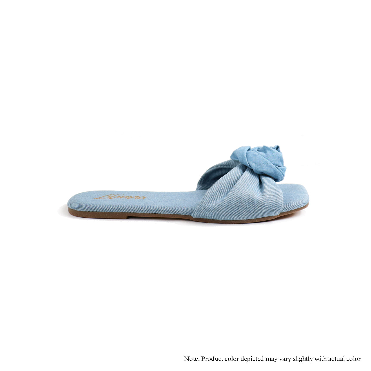 SHINEE-50 ROSE FLAT SANDAL - DENIM