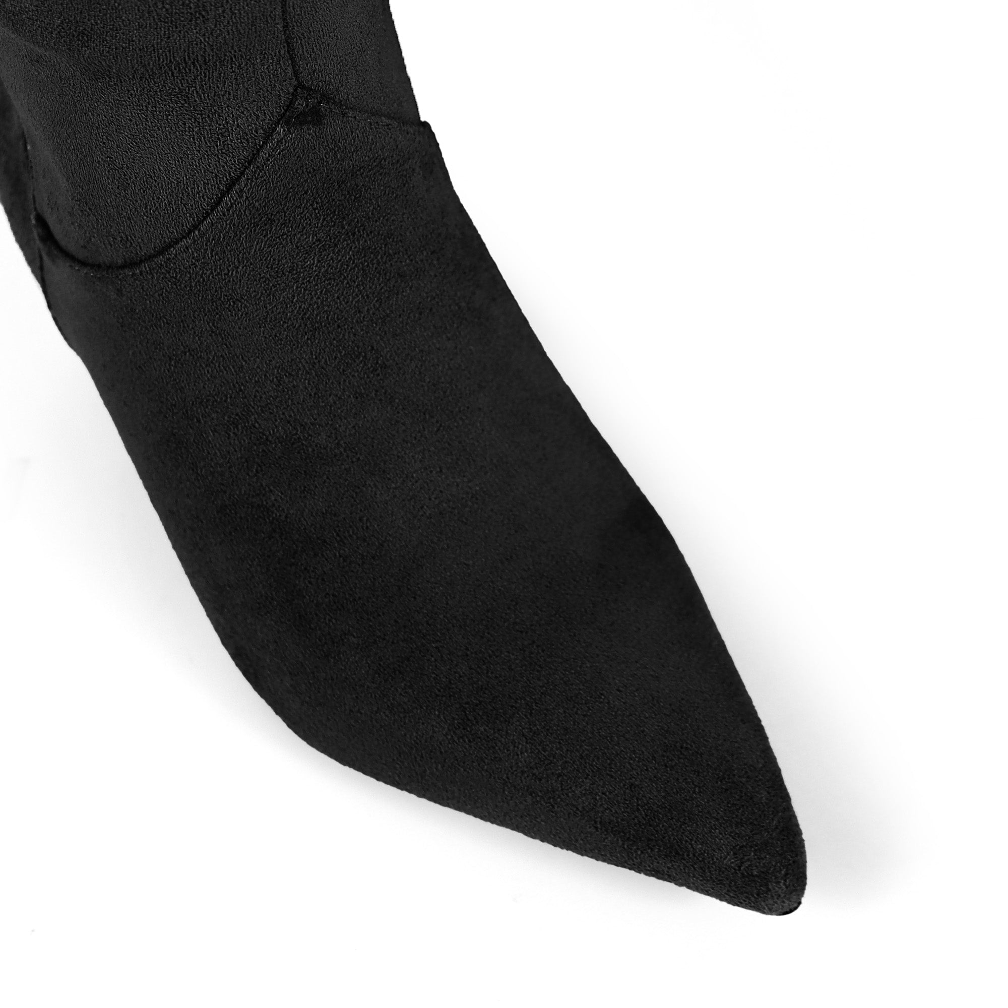 SHIRLEY-1 POINTED TOE BOOTS W/ KITTEN HEEL BLACK SUEDE