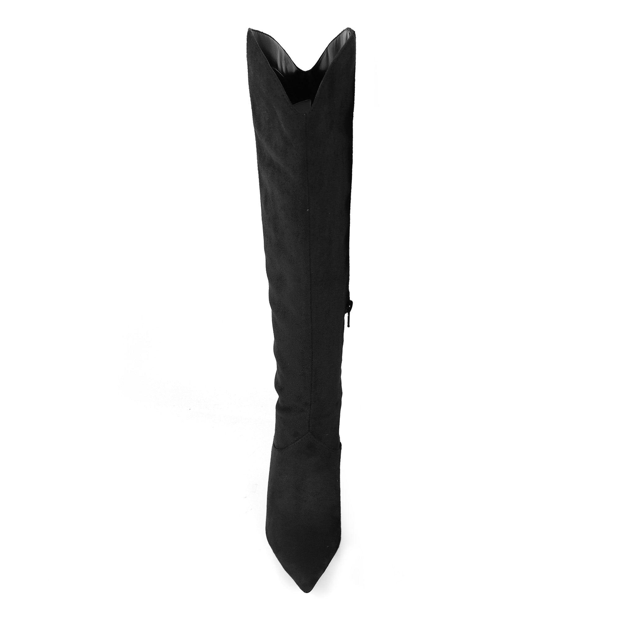 SHIRLEY-1 POINTED TOE BOOTS W/ KITTEN HEEL BLACK SUEDE