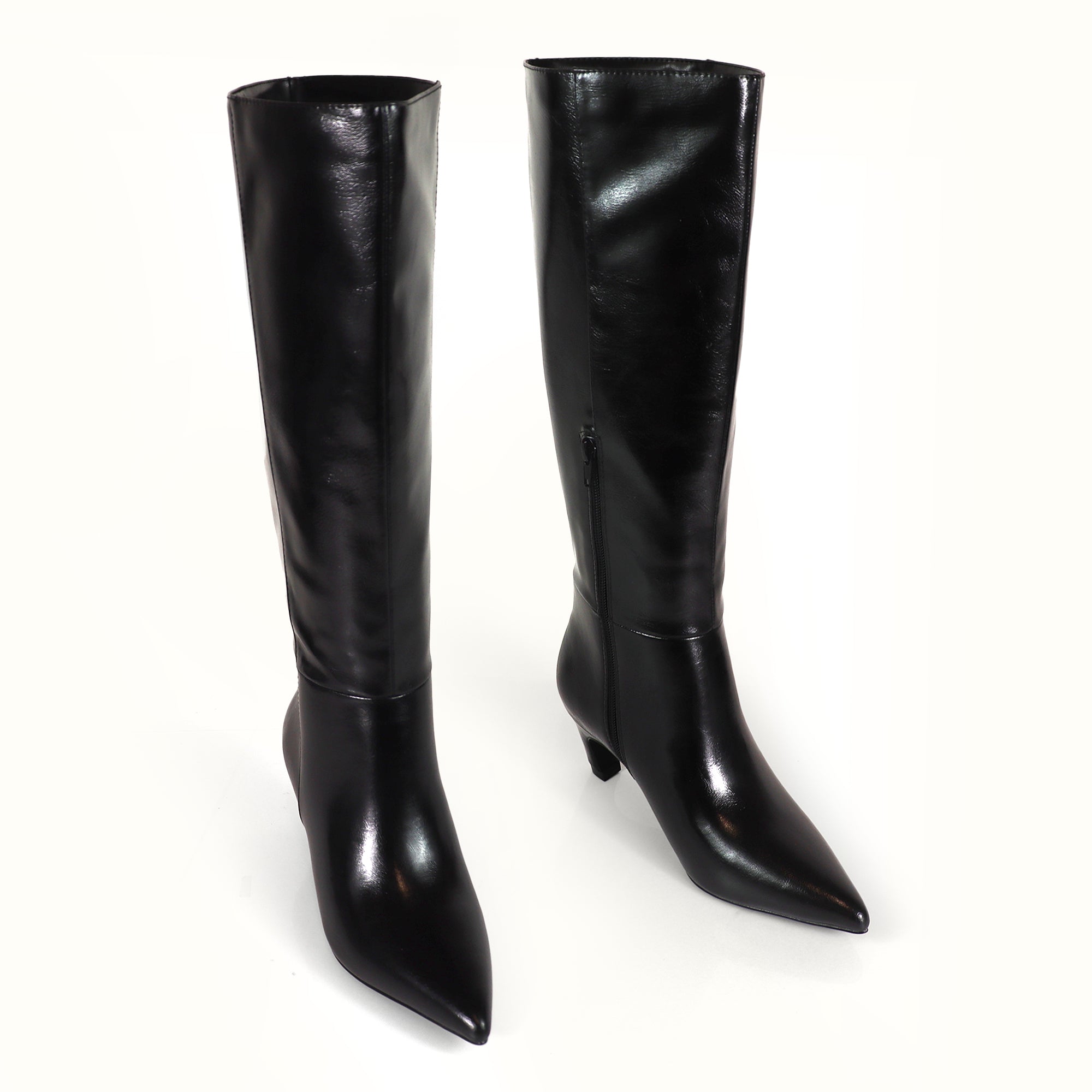 SHIRLEY-2 OPEN TOE CANVAS ANKLE BOOTS W/ STILETTO HEEL BLACK