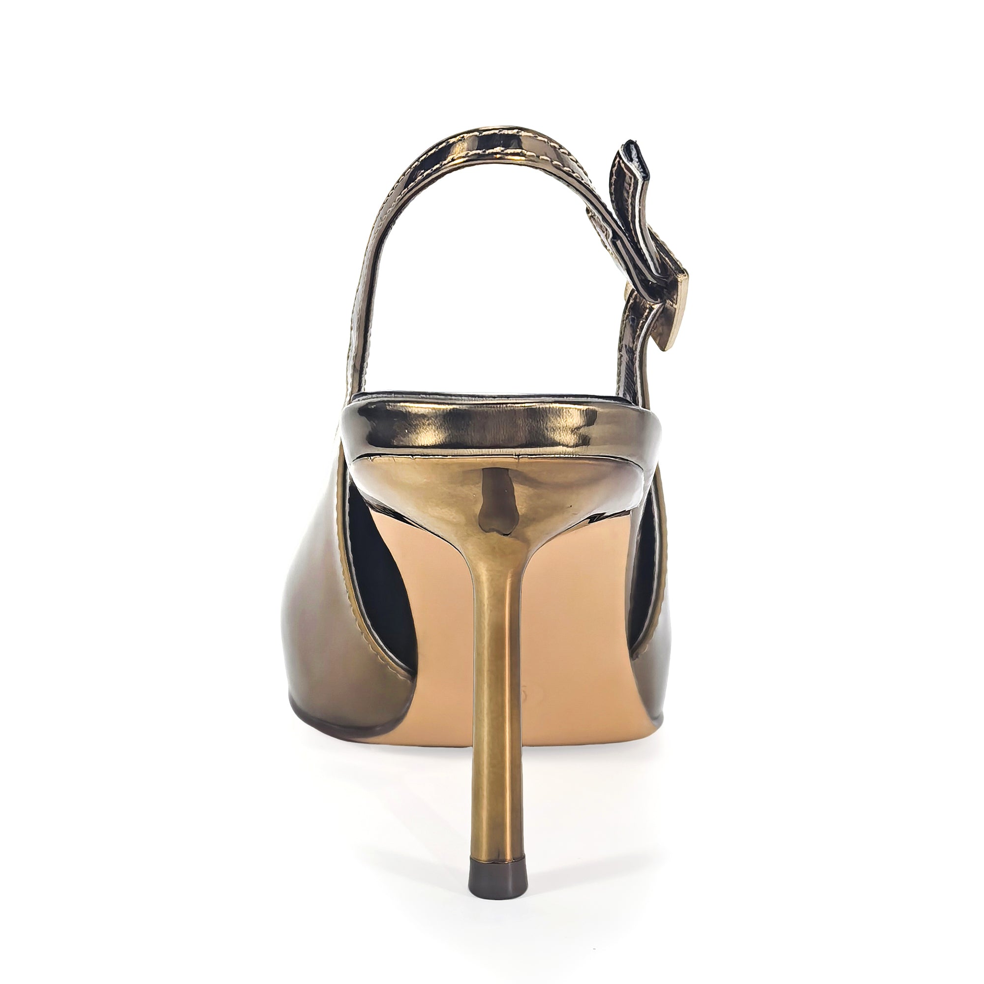 STEFANIA-1 METALLIC POINTED TOE SLINGBACK PUMP BRONZE