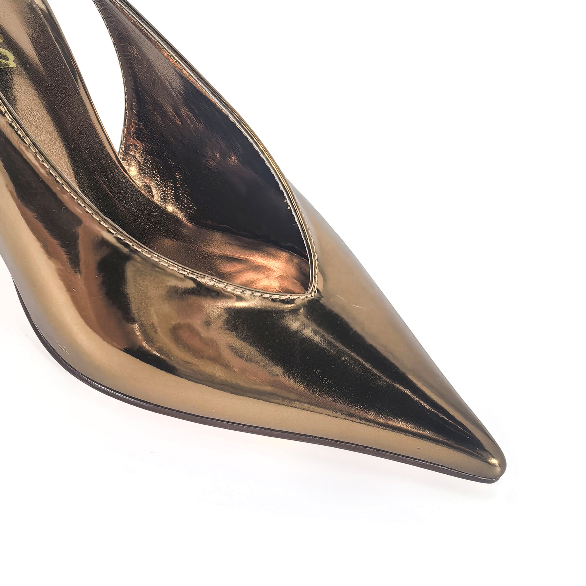 STEFANIA-1 METALLIC POINTED TOE SLINGBACK PUMP BRONZE