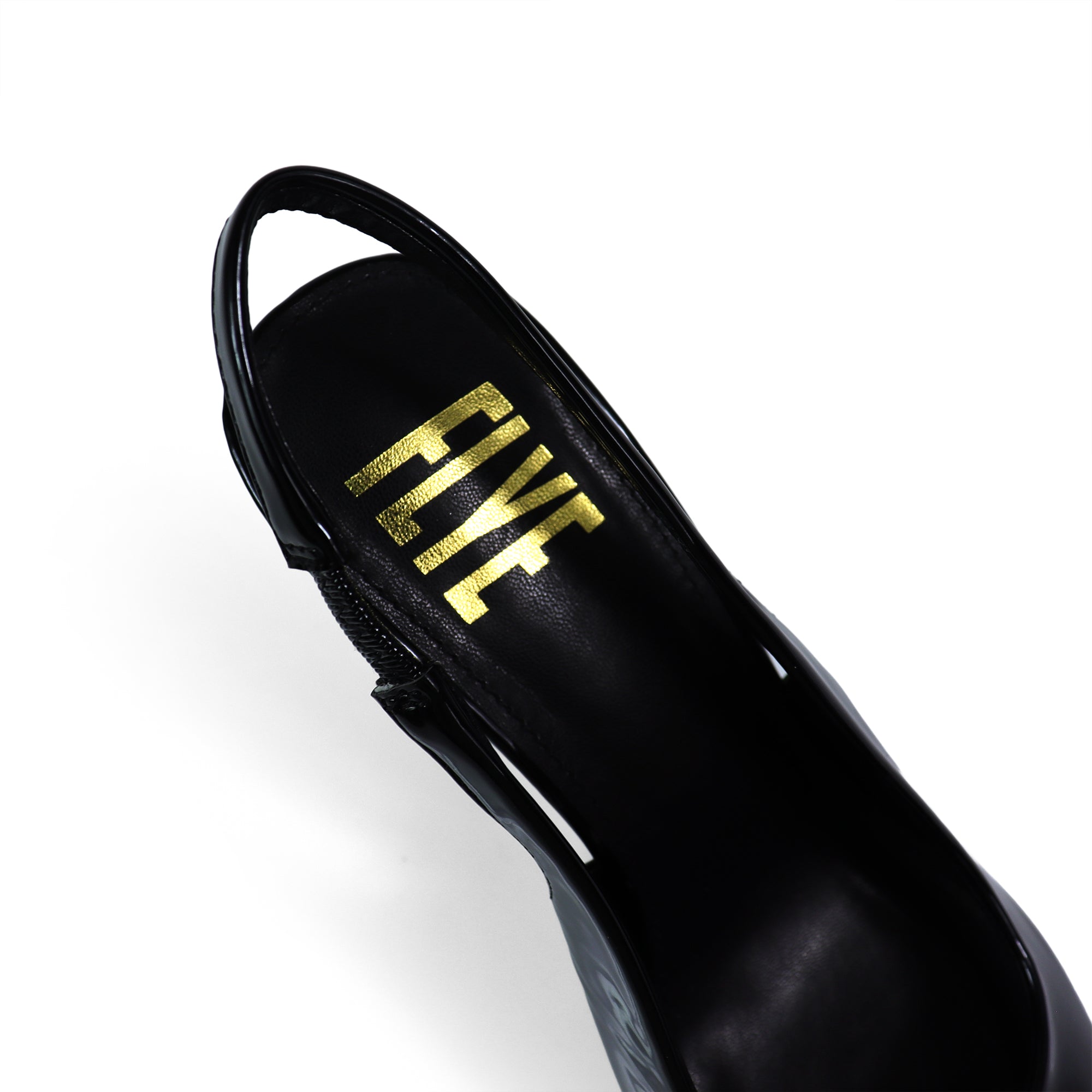 STUZZY-1 POINTED TOE SLINGBACK CURVE HEEL BLACK