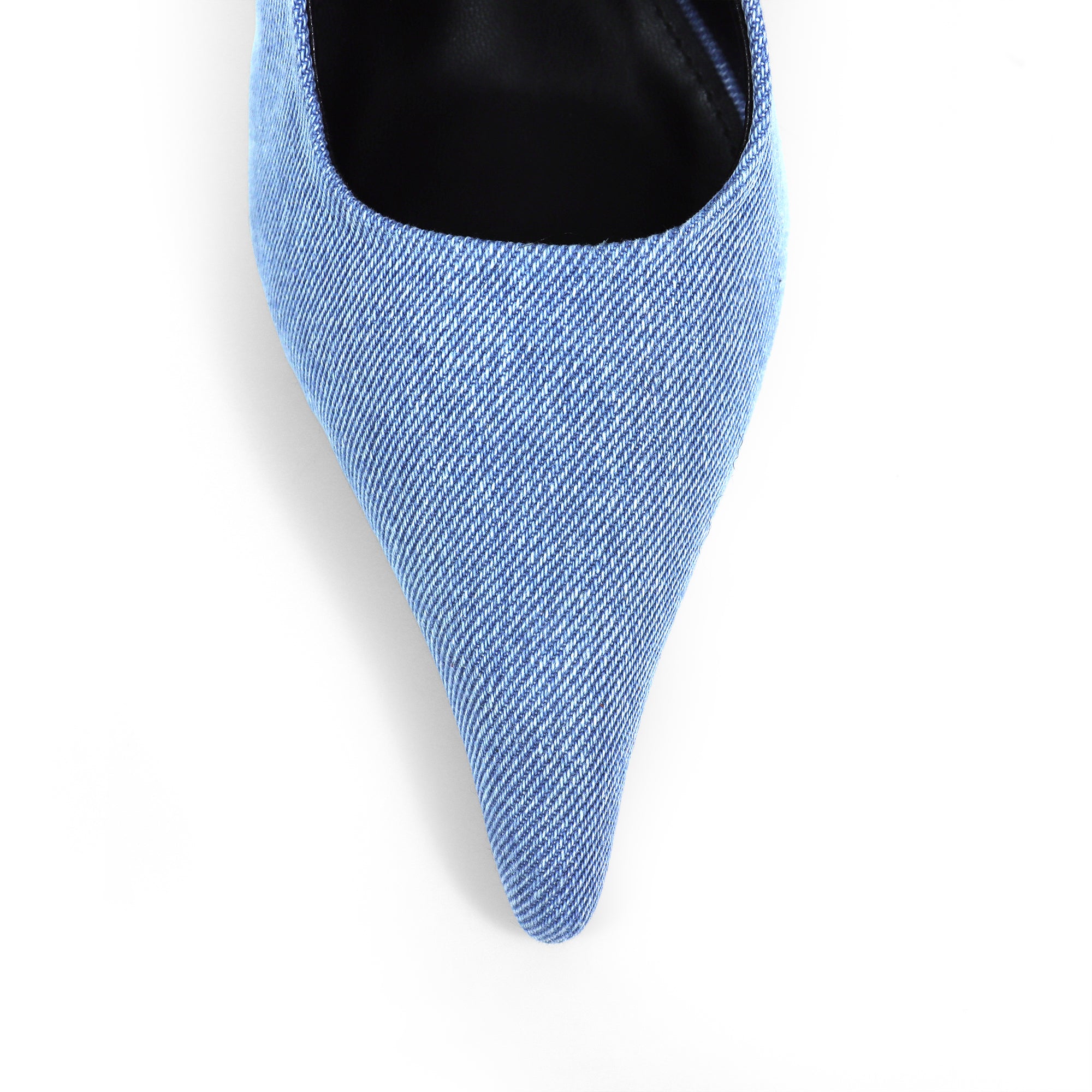 STUZZY-1 POINTED TOE SLINGBACK CURVE HEEL DENIM