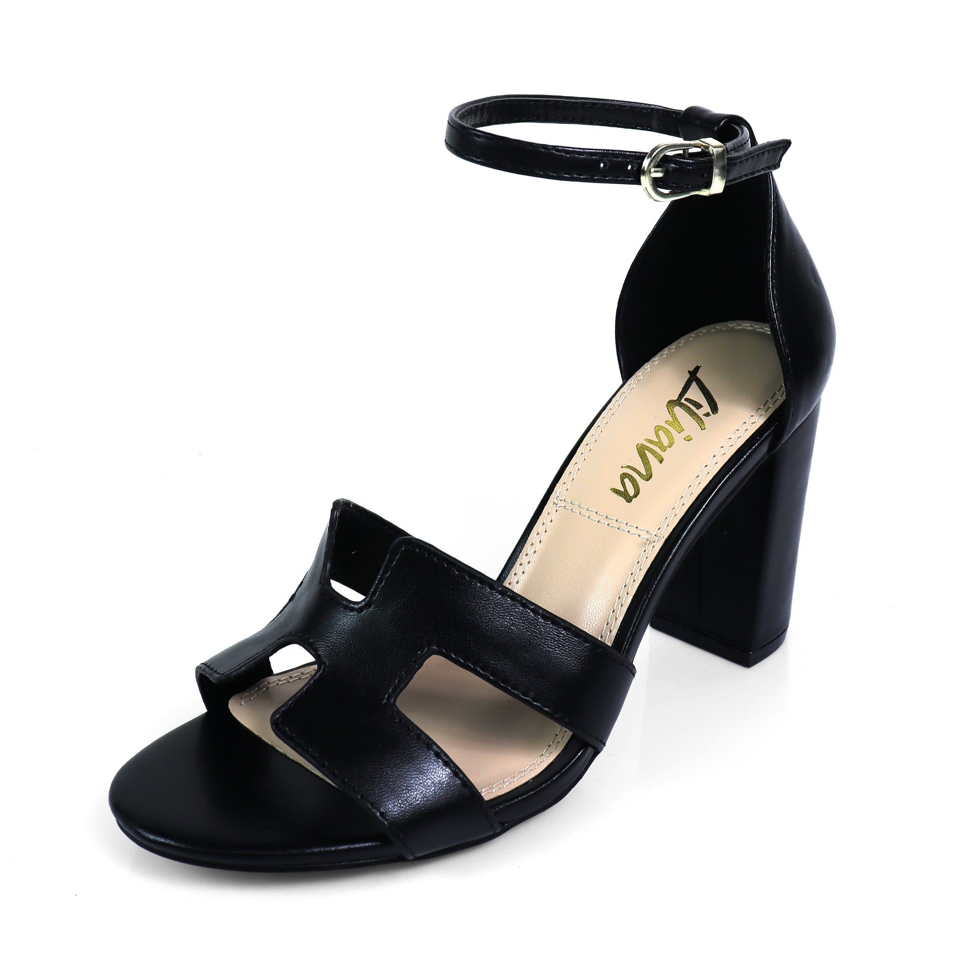 SUKI-3 ANKLE STRAP W/ HEEL BLACK
