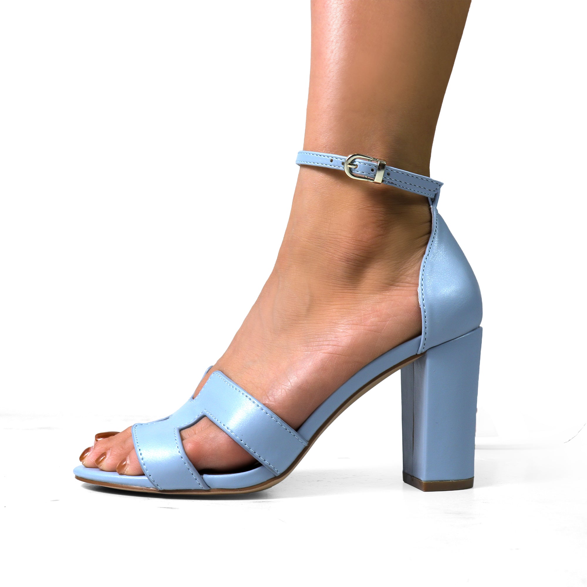 SUKI-3 ANKLE STRAP W/ HEEL BLUE