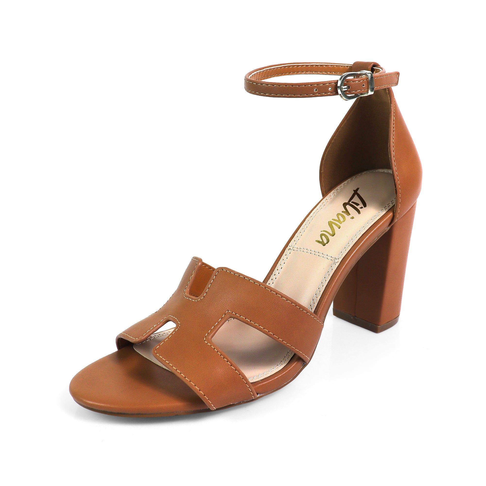 SUKI-3 ANKLE STRAP W/ HEEL TAN