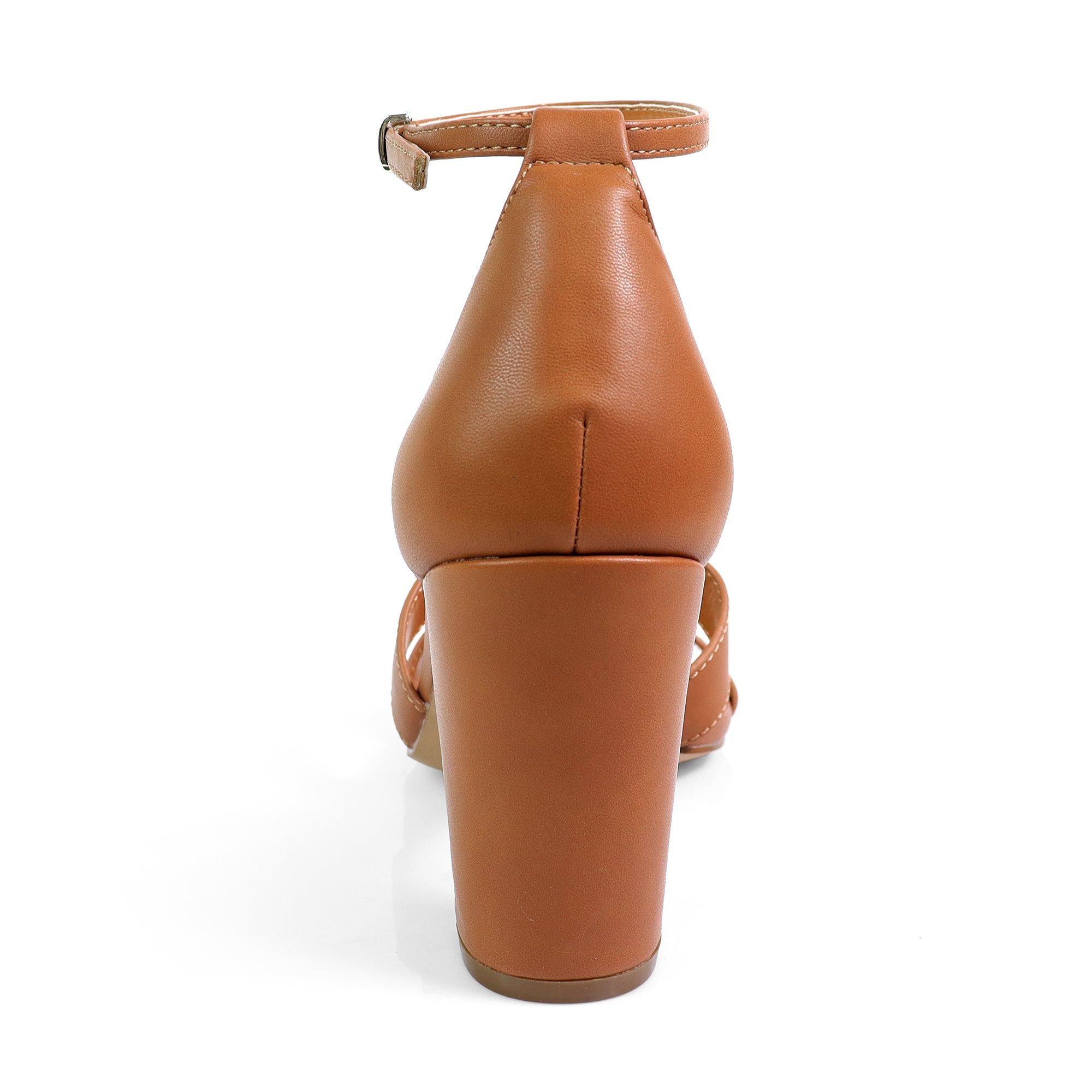 SUKI-3 ANKLE STRAP W/ HEEL TAN
