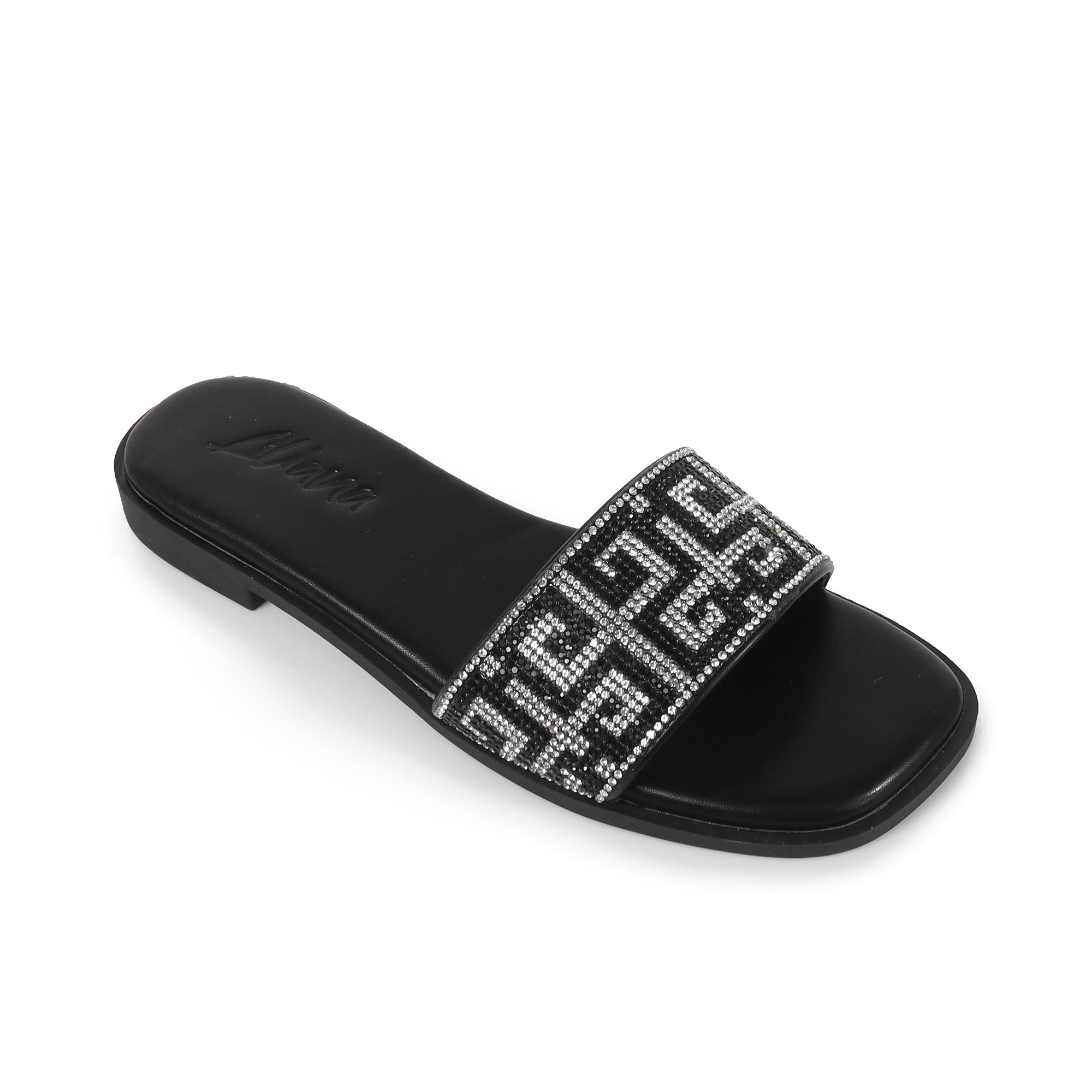 SUZANNA-2 RHINESTONE SANDAL BLACK