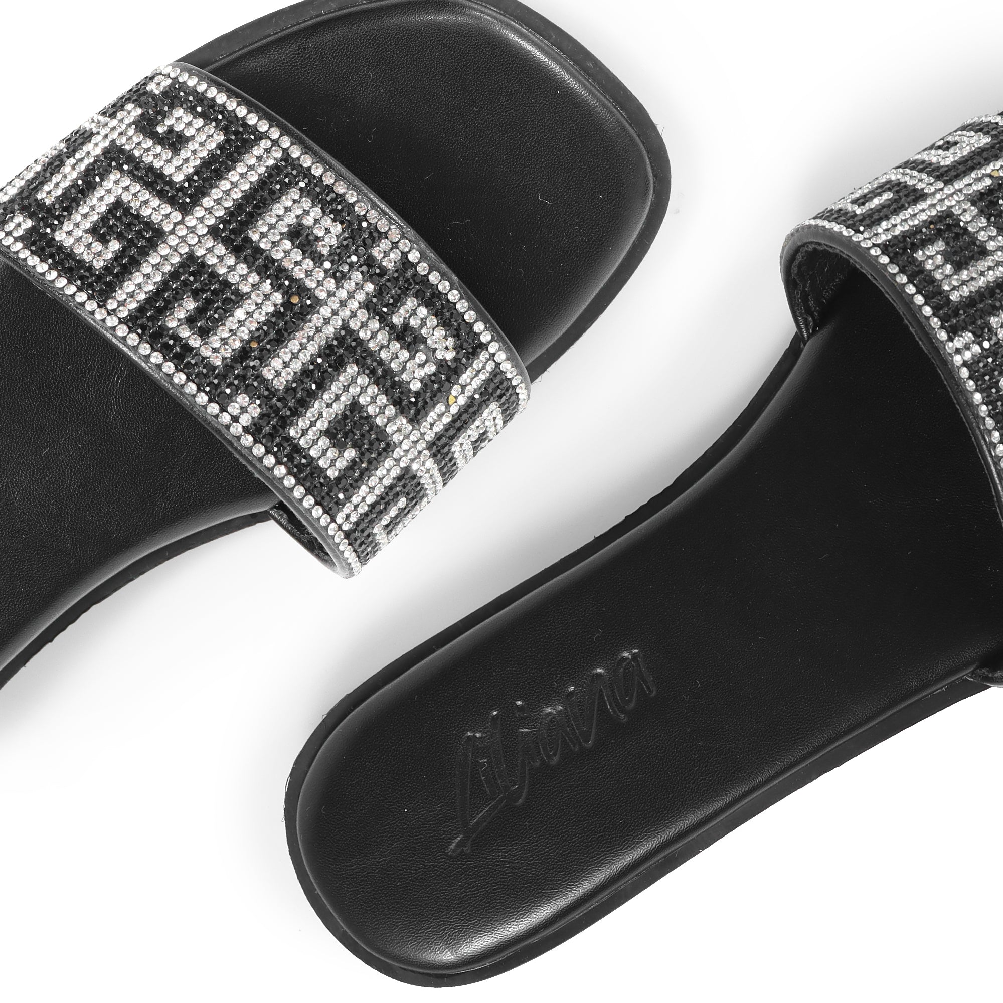 SUZANNA-2 RHINESTONE SANDAL BLACK