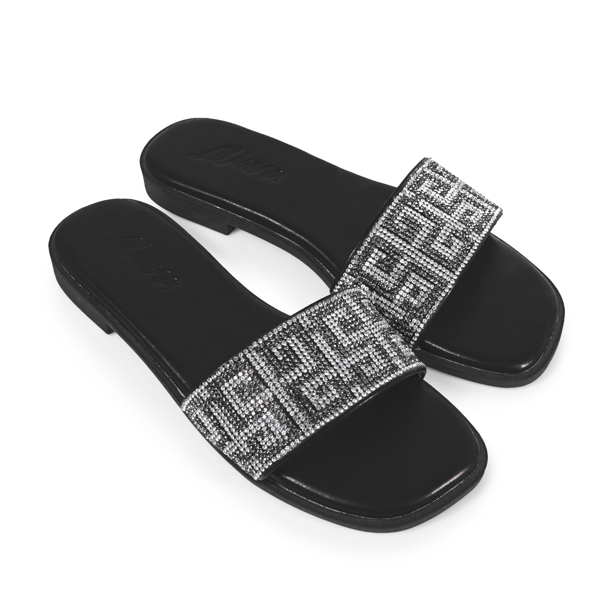 SUZANNA-2 RHINESTONE SANDAL BLACK