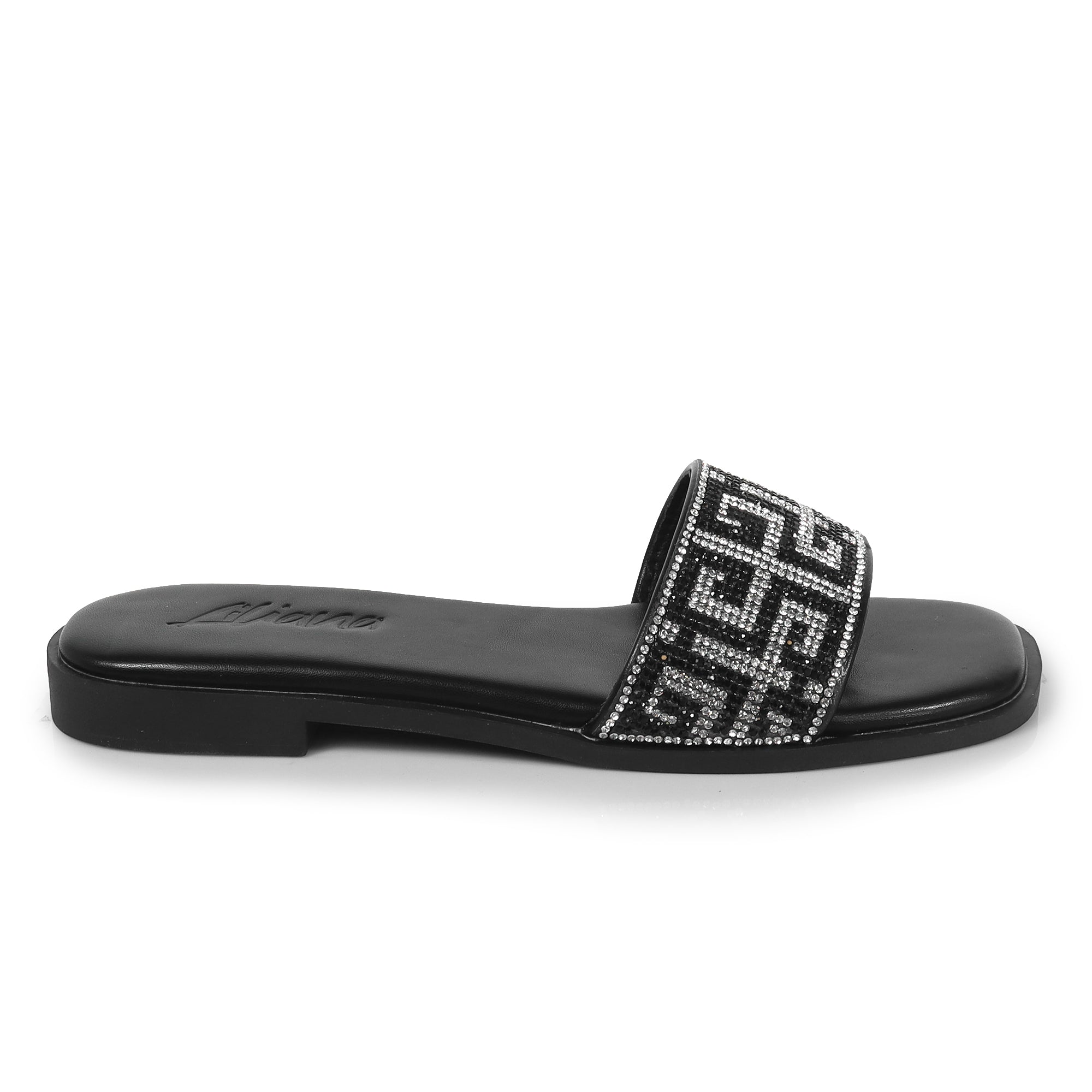 SUZANNA-2 RHINESTONE SANDAL BLACK