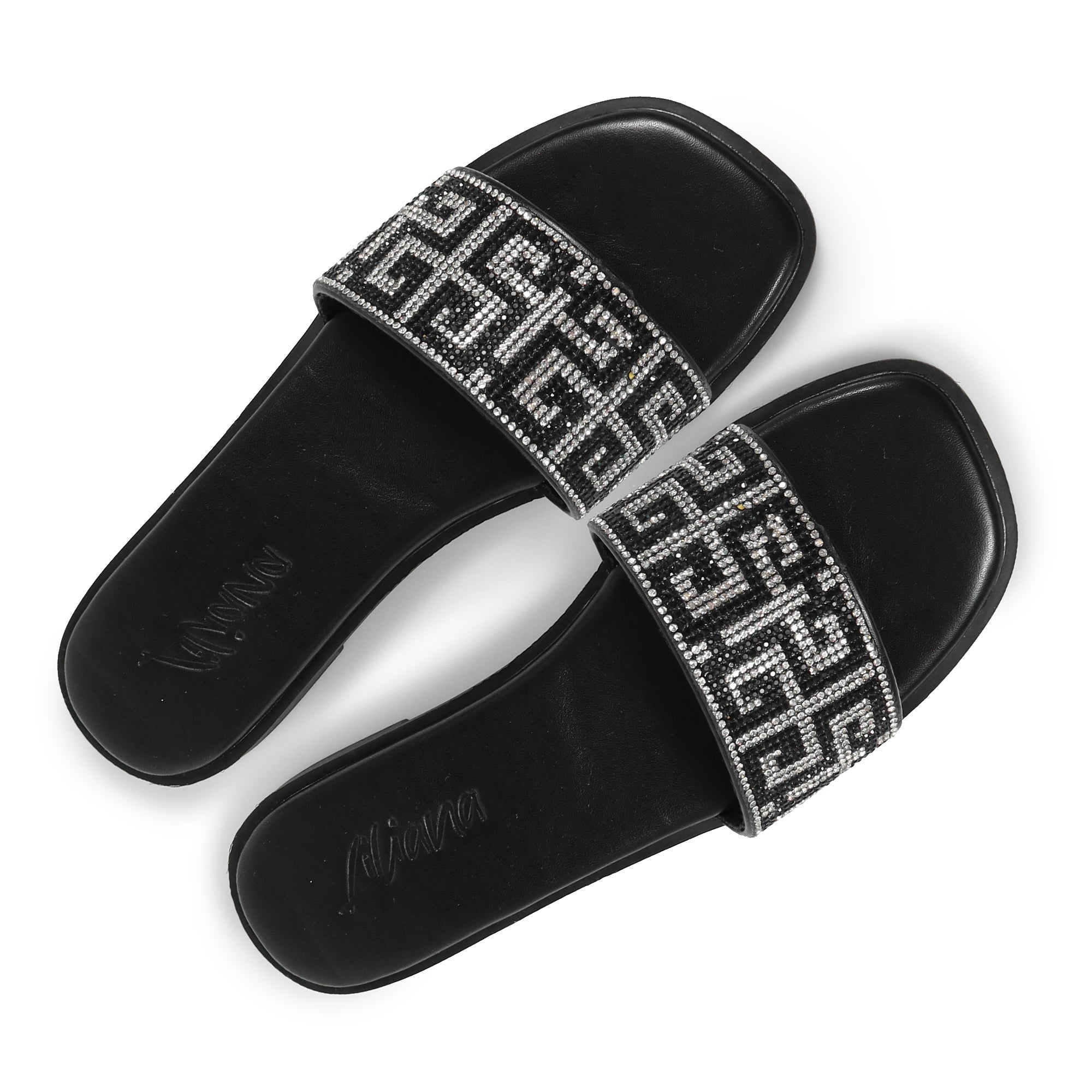 SUZANNA-2 RHINESTONE SANDAL BLACK