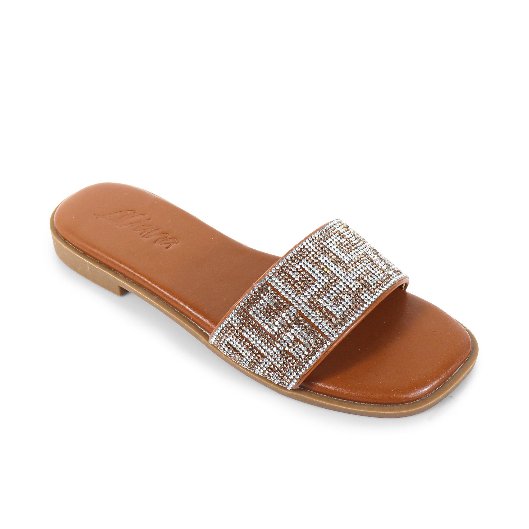 SUZANNA-2 RHINESTONE SANDAL BROWN