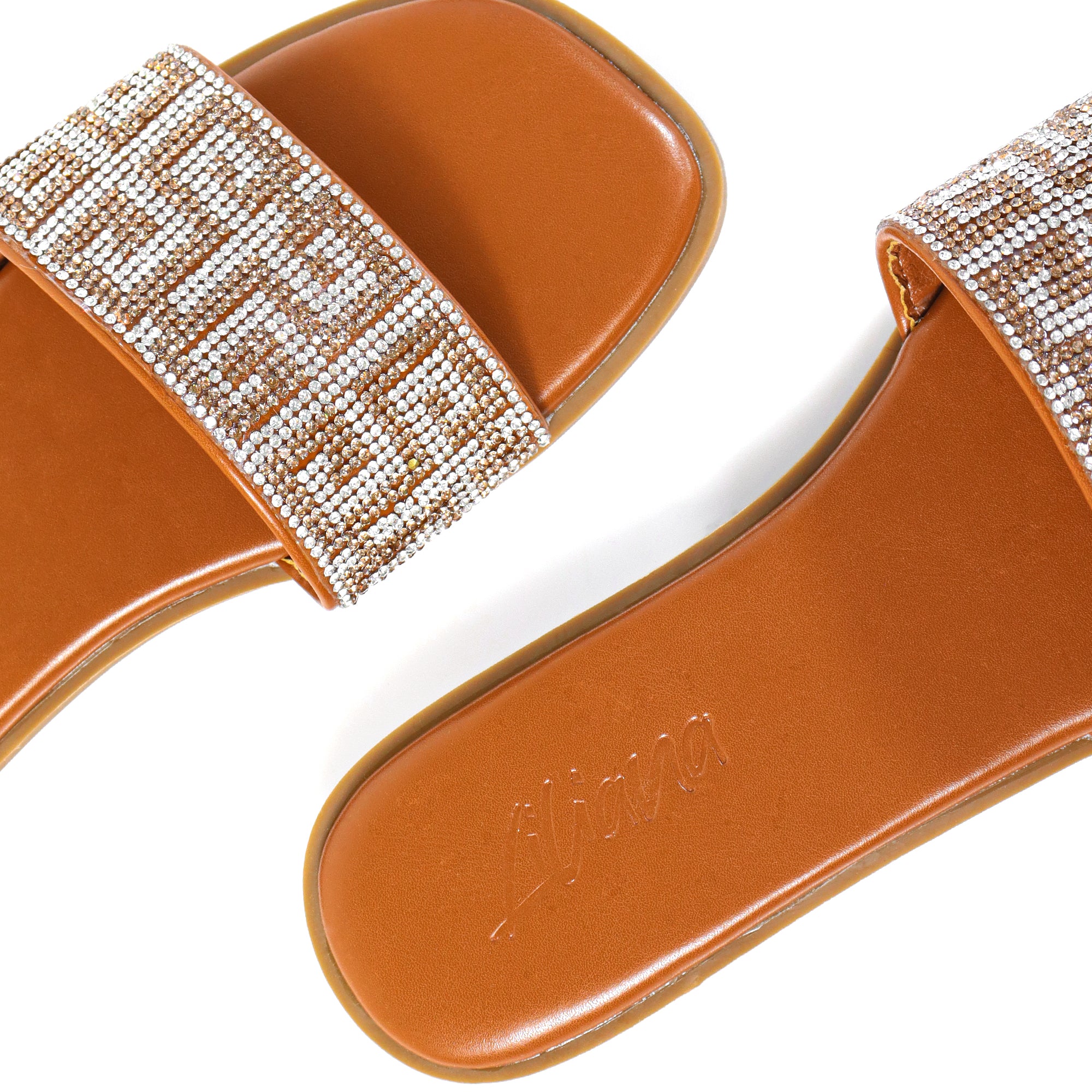 SUZANNA-2 RHINESTONE SANDAL BROWN