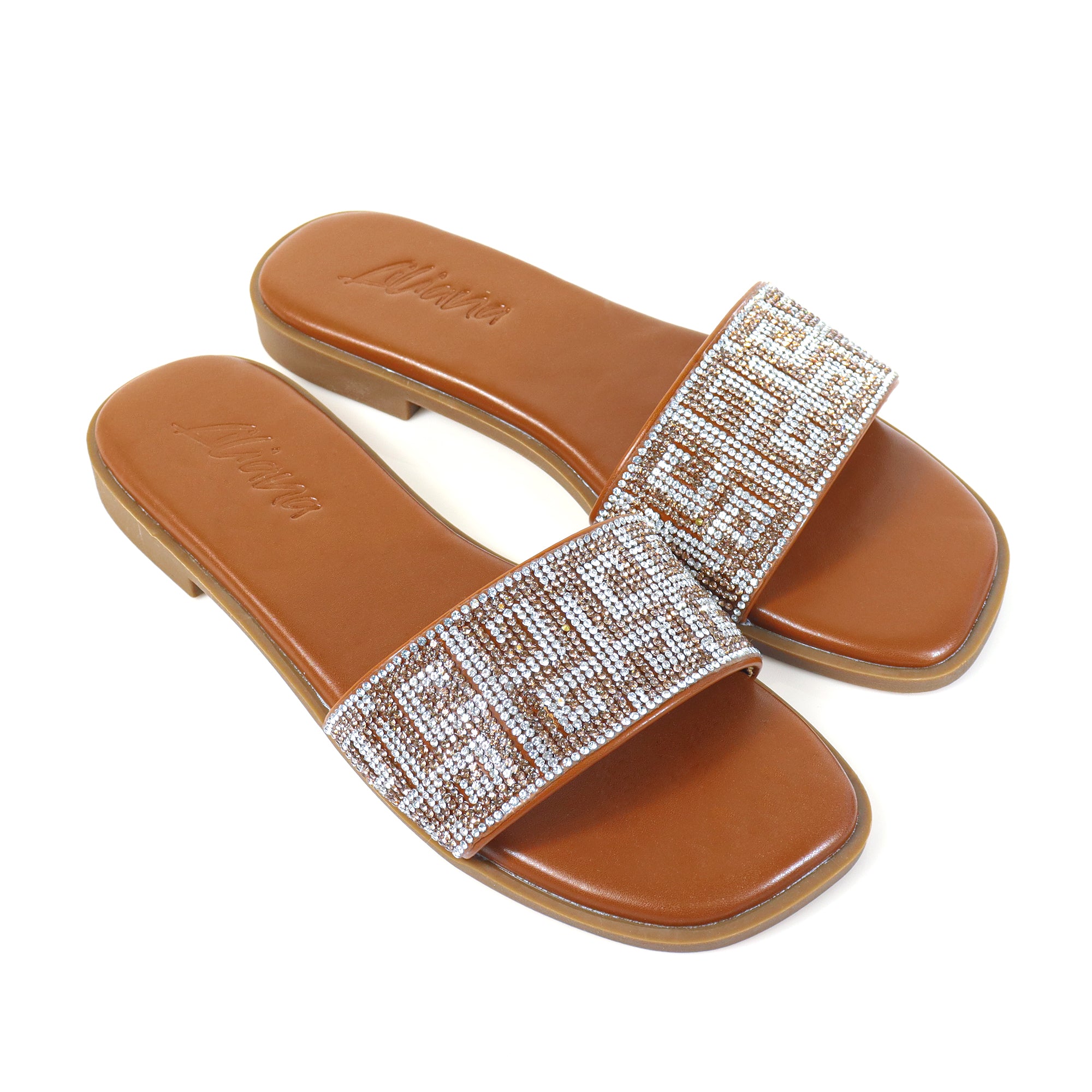 SUZANNA-2 RHINESTONE SANDAL BROWN