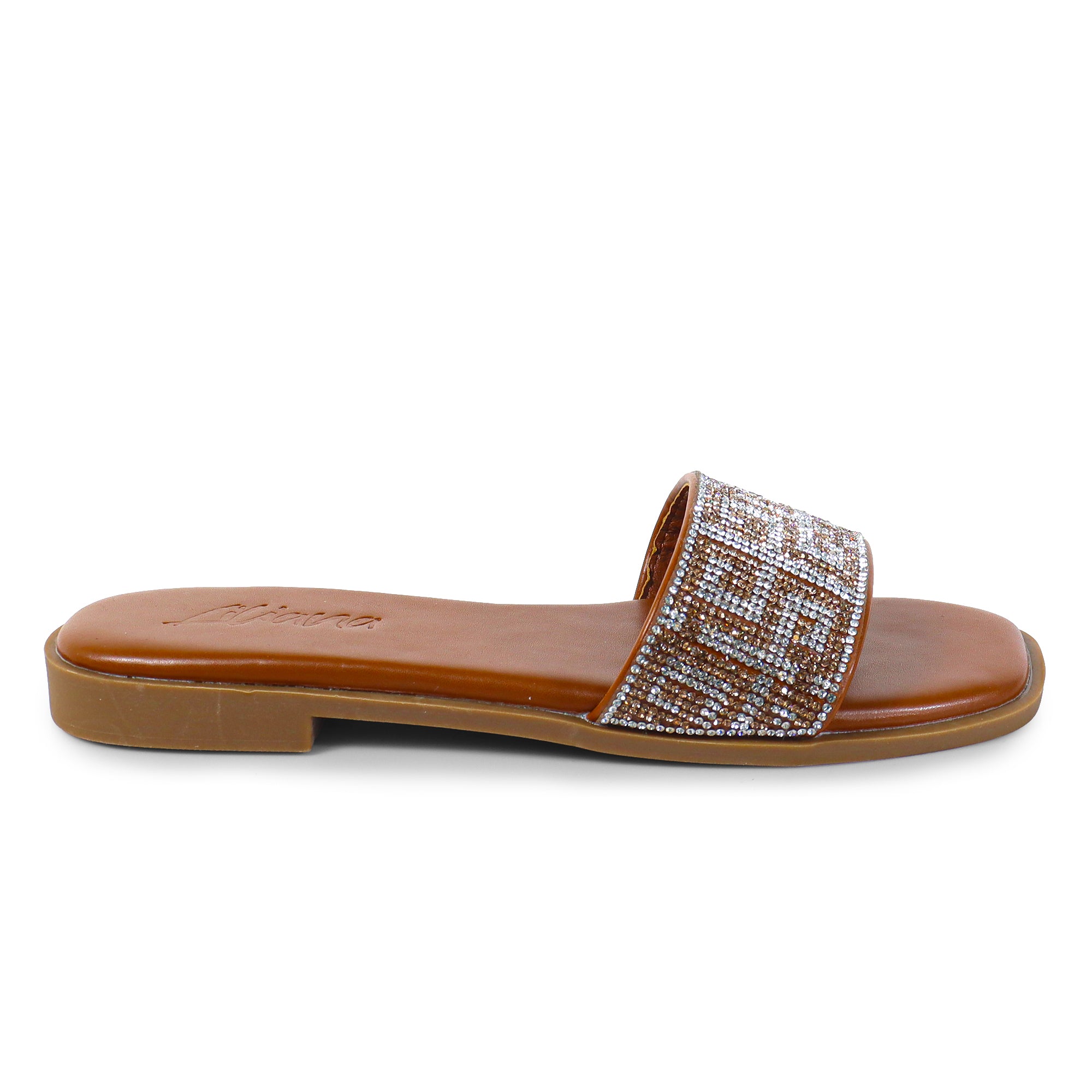 SUZANNA-2 RHINESTONE SANDAL BROWN