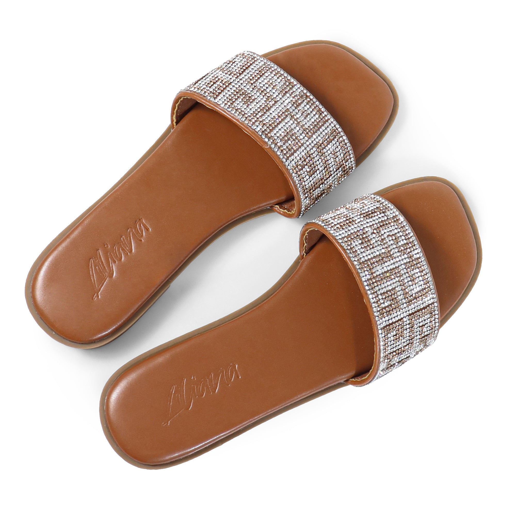 SUZANNA-2 RHINESTONE SANDAL BROWN