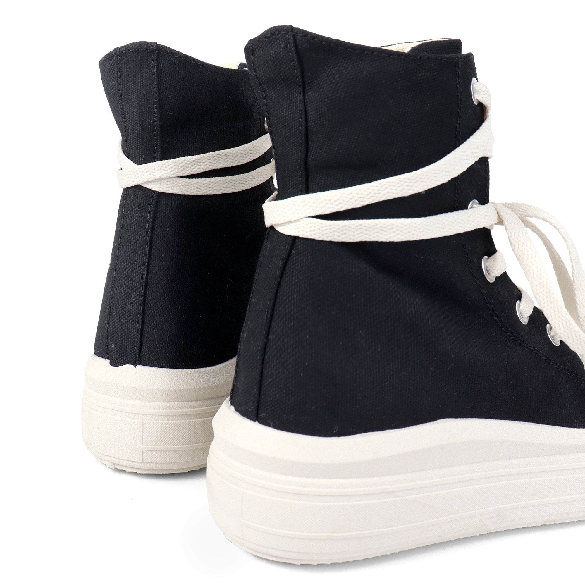 SWOOSH-1 HIGH TOP LACE UP SNEAKERS BLACK