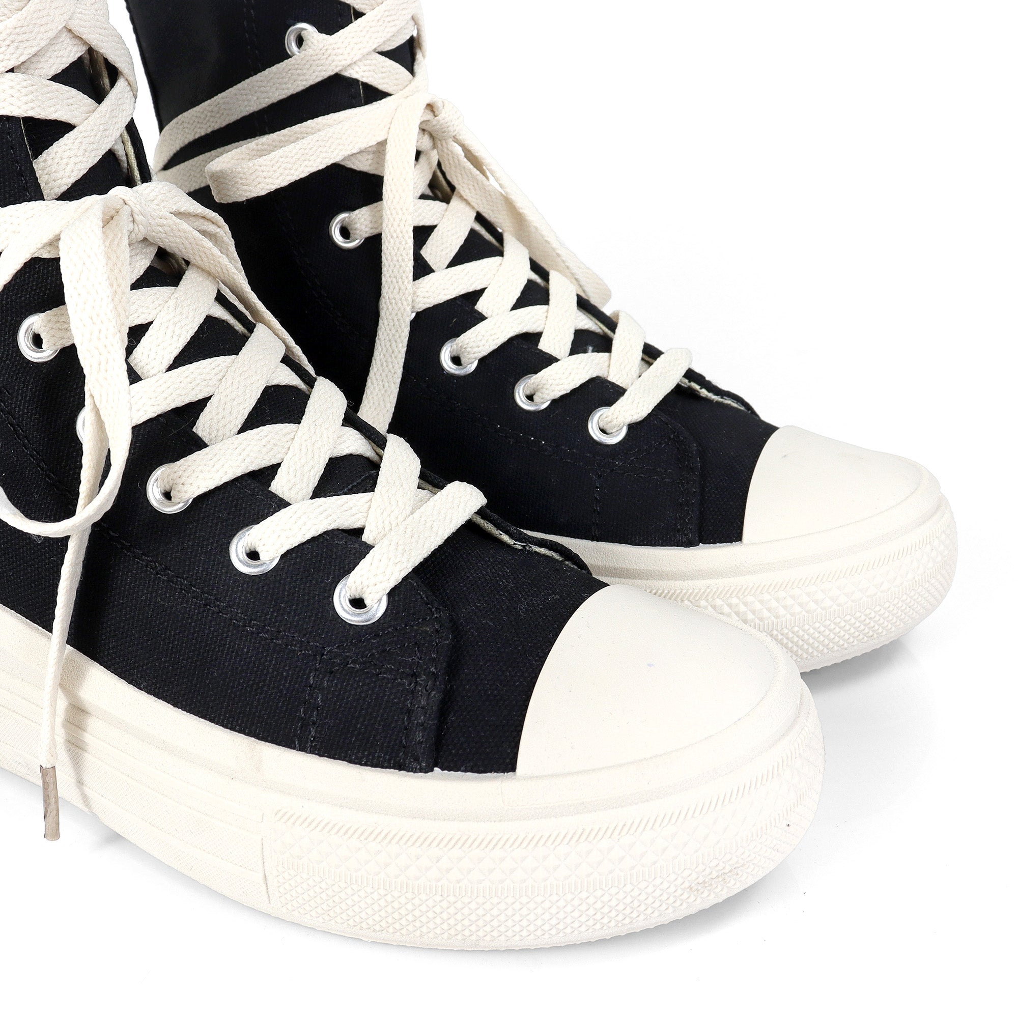 SWOOSH-1 HIGH TOP LACE UP SNEAKERS BLACK