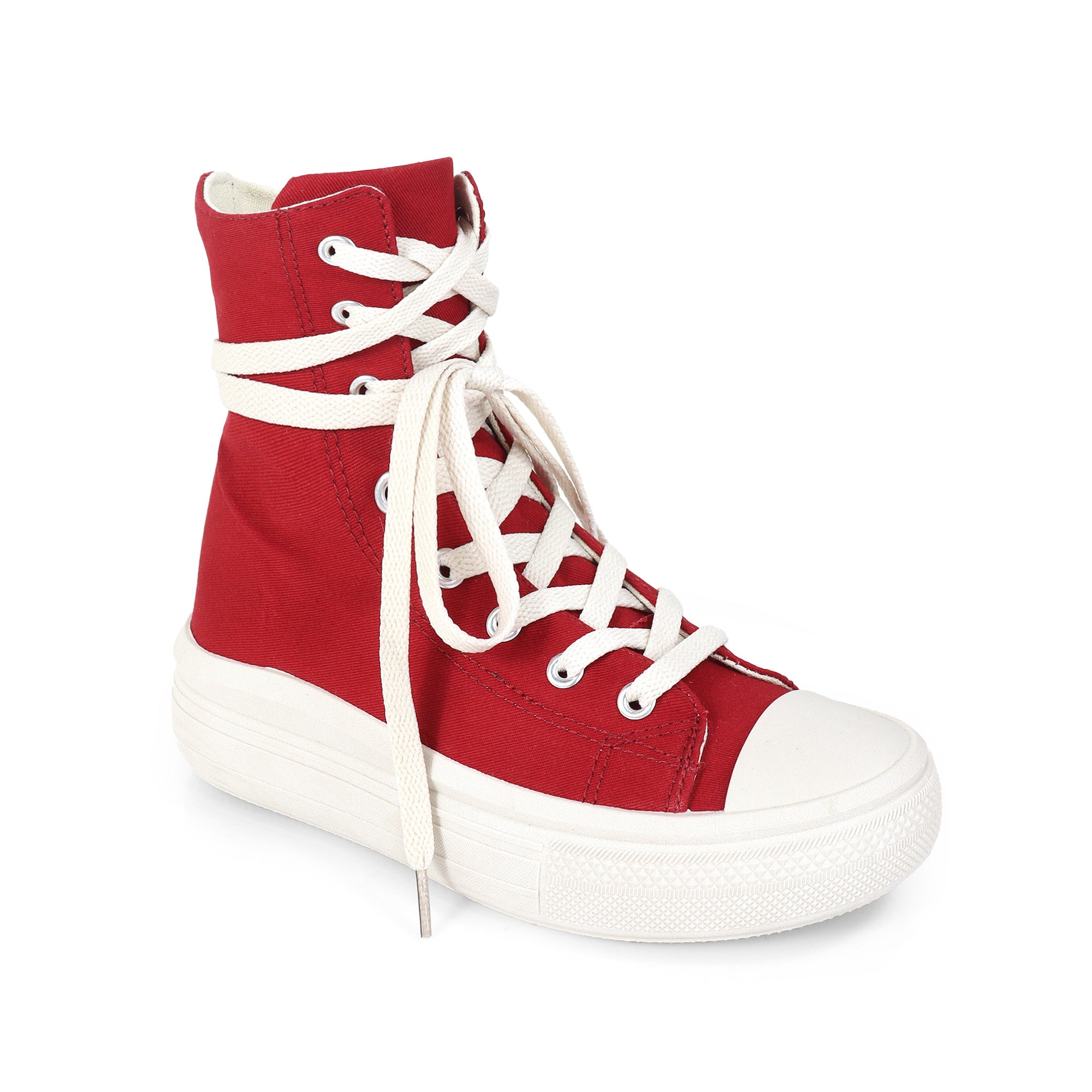 SWOOSH-1 HIGH TOP LACE UP SNEAKERS BURGUNDY