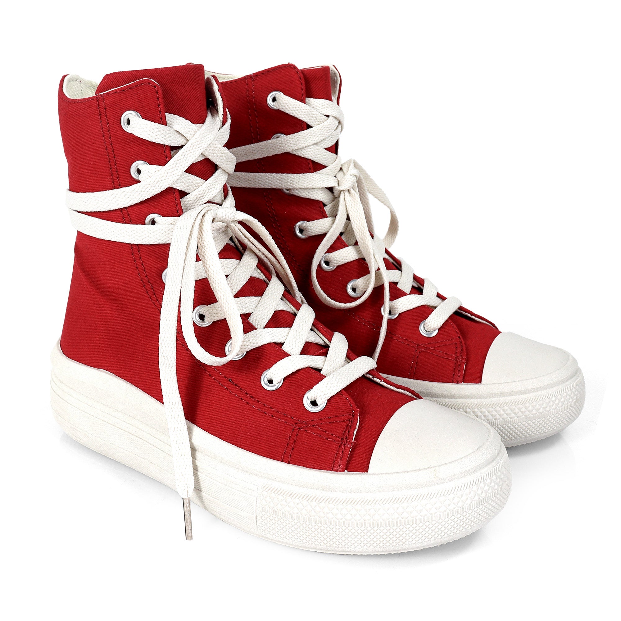 SWOOSH-1 HIGH TOP LACE UP SNEAKERS BURGUNDY