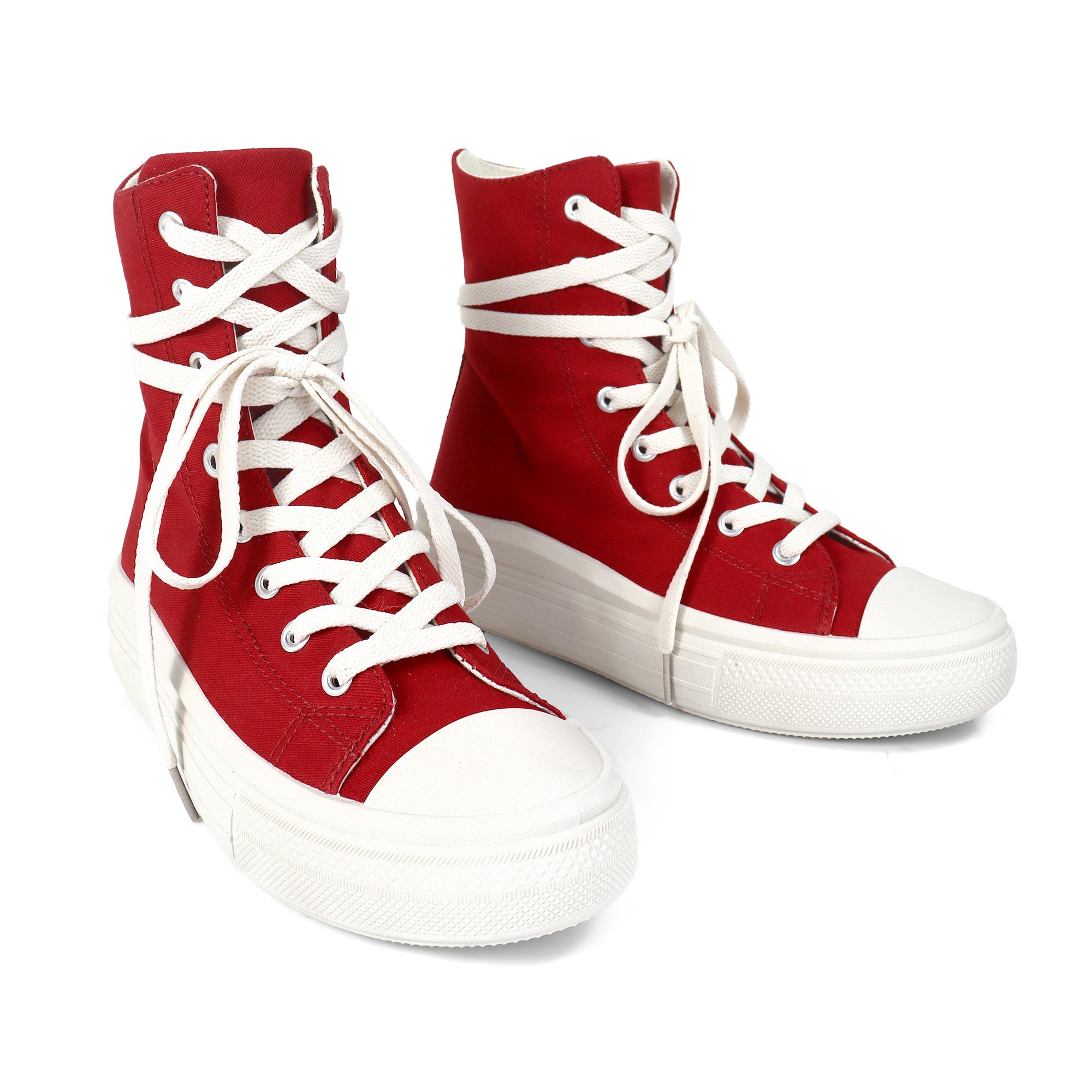 SWOOSH-1 HIGH TOP LACE UP SNEAKERS BURGUNDY