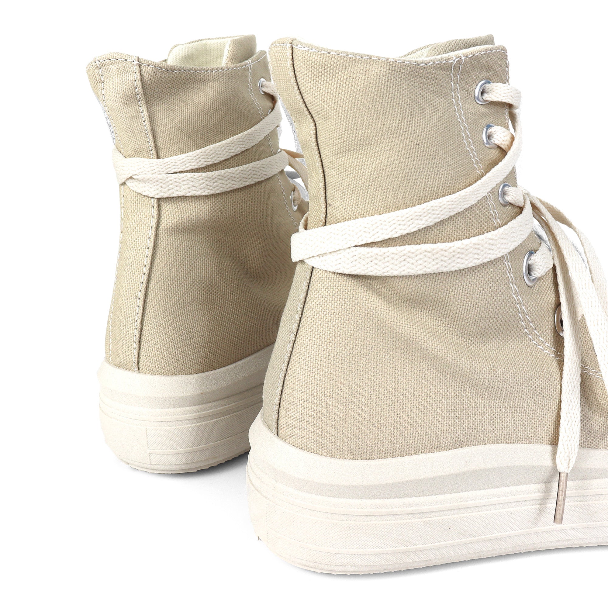 SWOOSH-1 HIGH TOP LACE UP SNEAKERS SAND