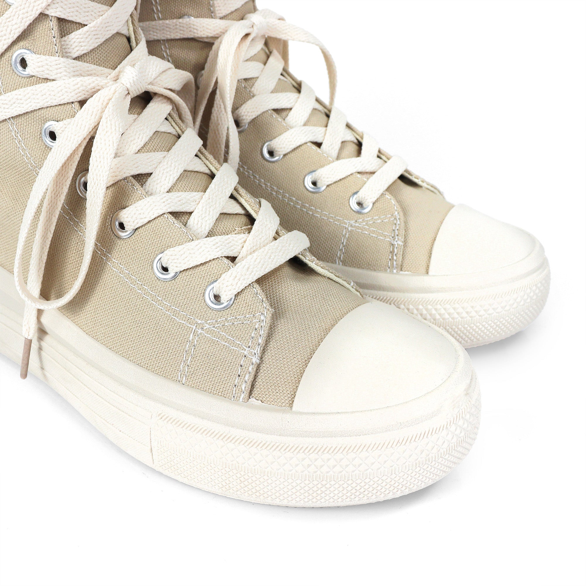 SWOOSH-1 HIGH TOP LACE UP SNEAKERS SAND