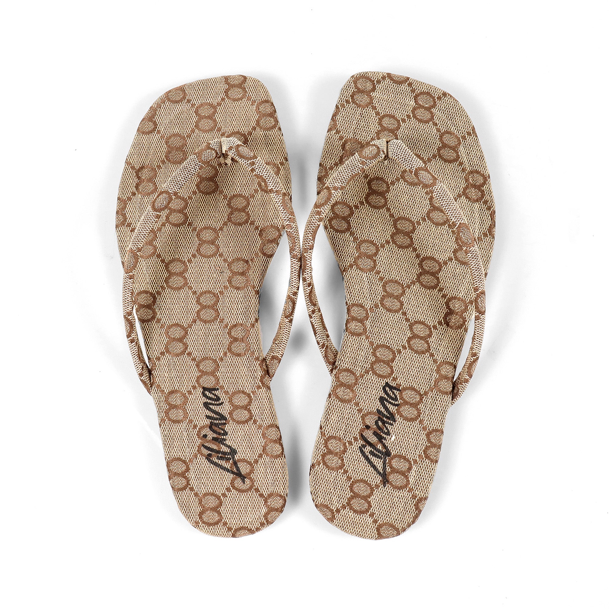 TALLULAH-1 THONG SLIDE MONOGRAM