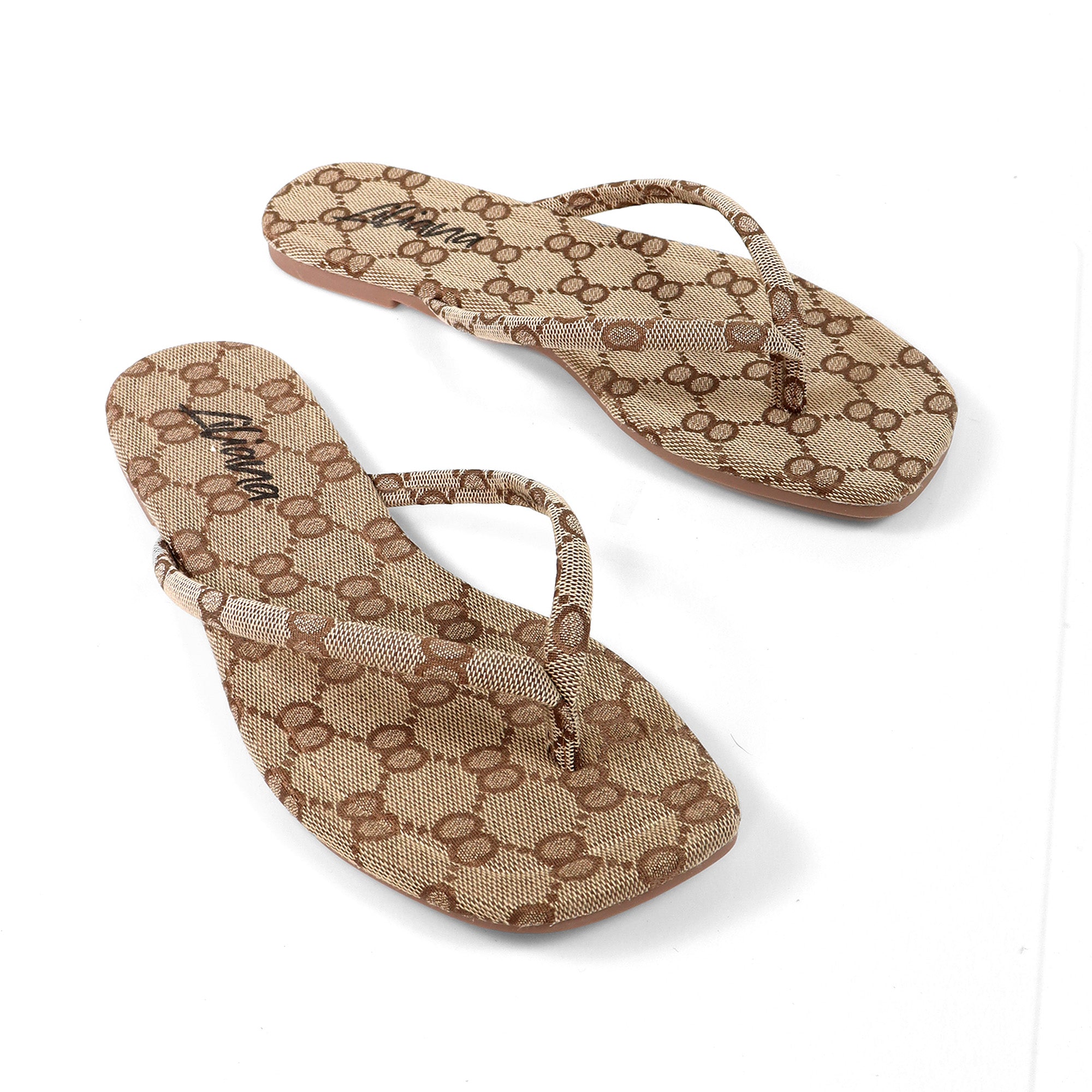 TALLULAH-1 THONG SLIDE MONOGRAM