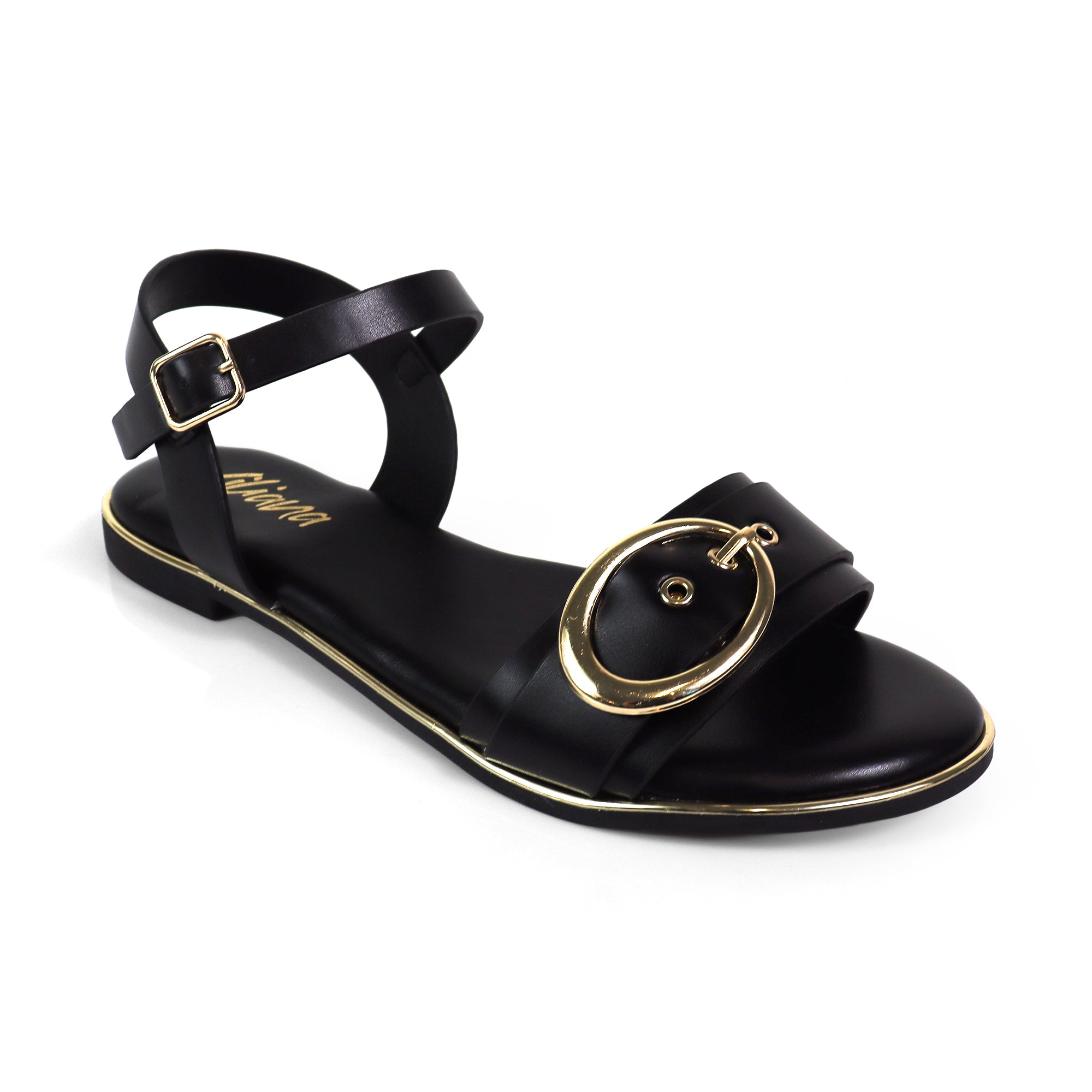TANIA-1 BUCKLE STRAP SANDAL BLACK
