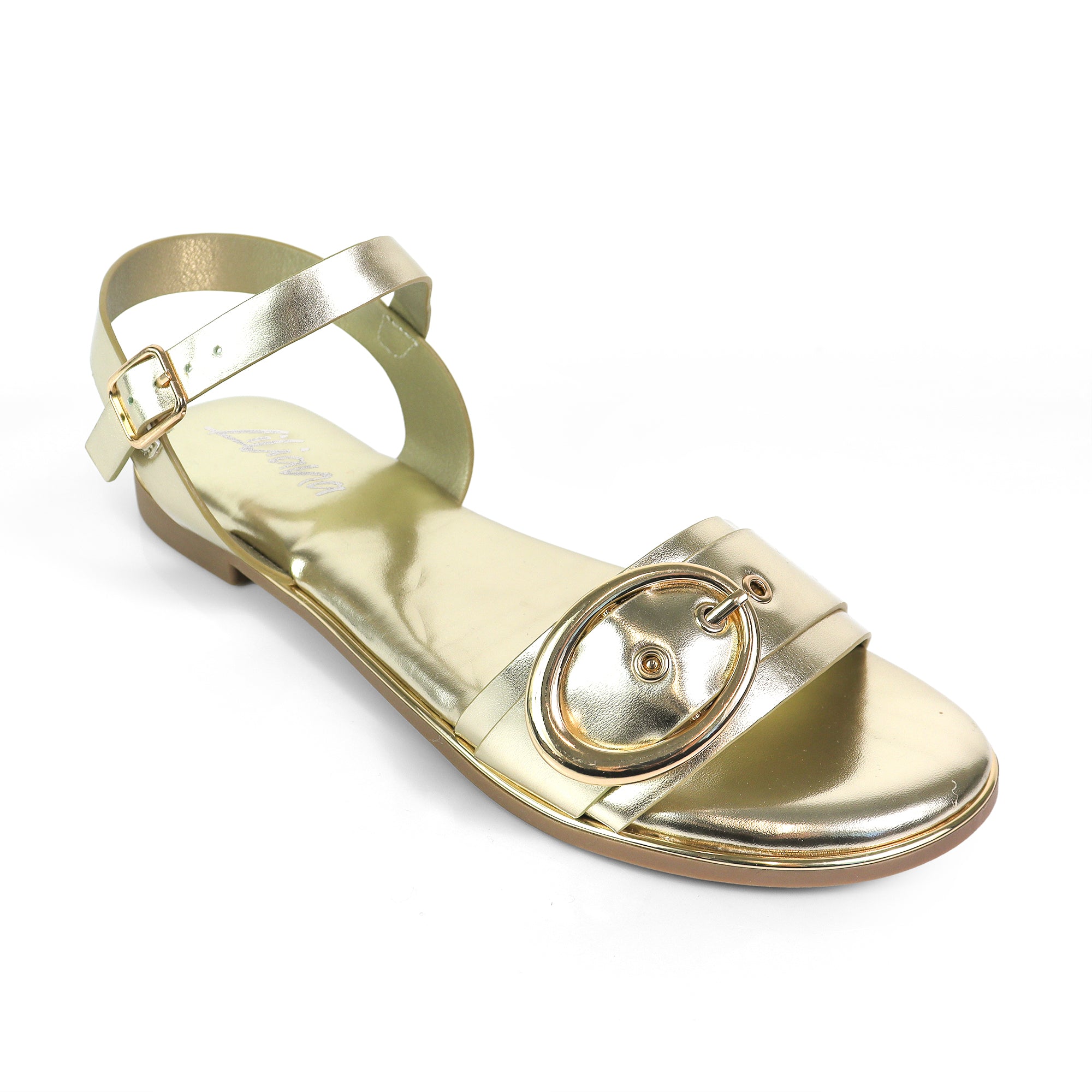 TANIA-1 BUCKLE STRAP SANDAL GOLD